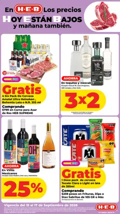 Vista previa de H-E-B folleto Los precios hoy están bajos, nuevo folleto de la tienda, válido en México a partir del 15/09/2026