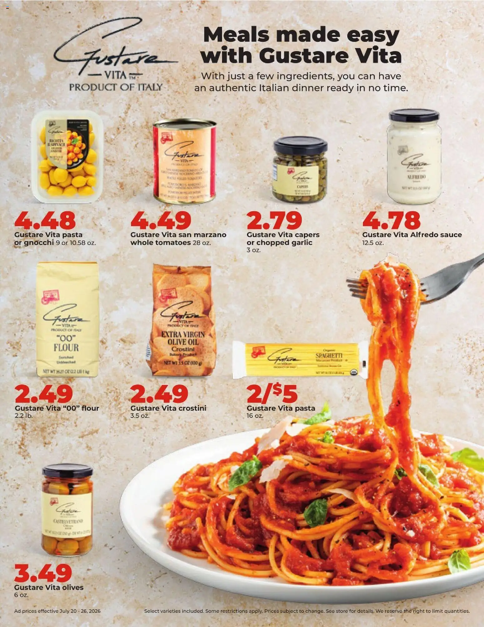 HyVee Weekly Ad - valid from 07/20/2026 | Page: 25 | Products: Oil, Tomatoes, Pasta, Garlic