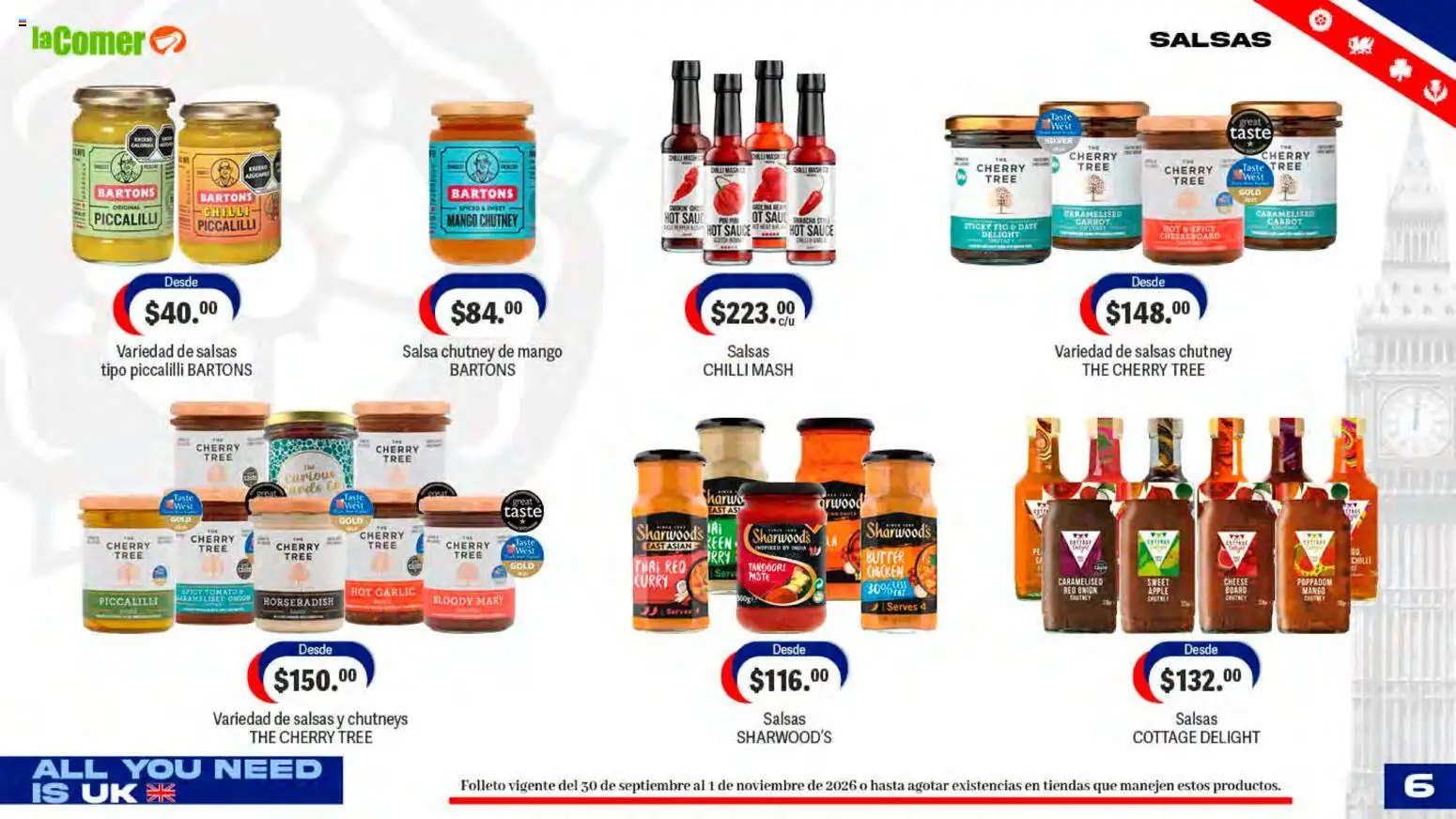 Nuevas ofertas de La Comer válidas en toda la República Mexicana desde el 30/09/2026. ¡Encuentra las mejores ofertas en La Comer folleto! | Página: 6 | Productos: Mango, Salsas