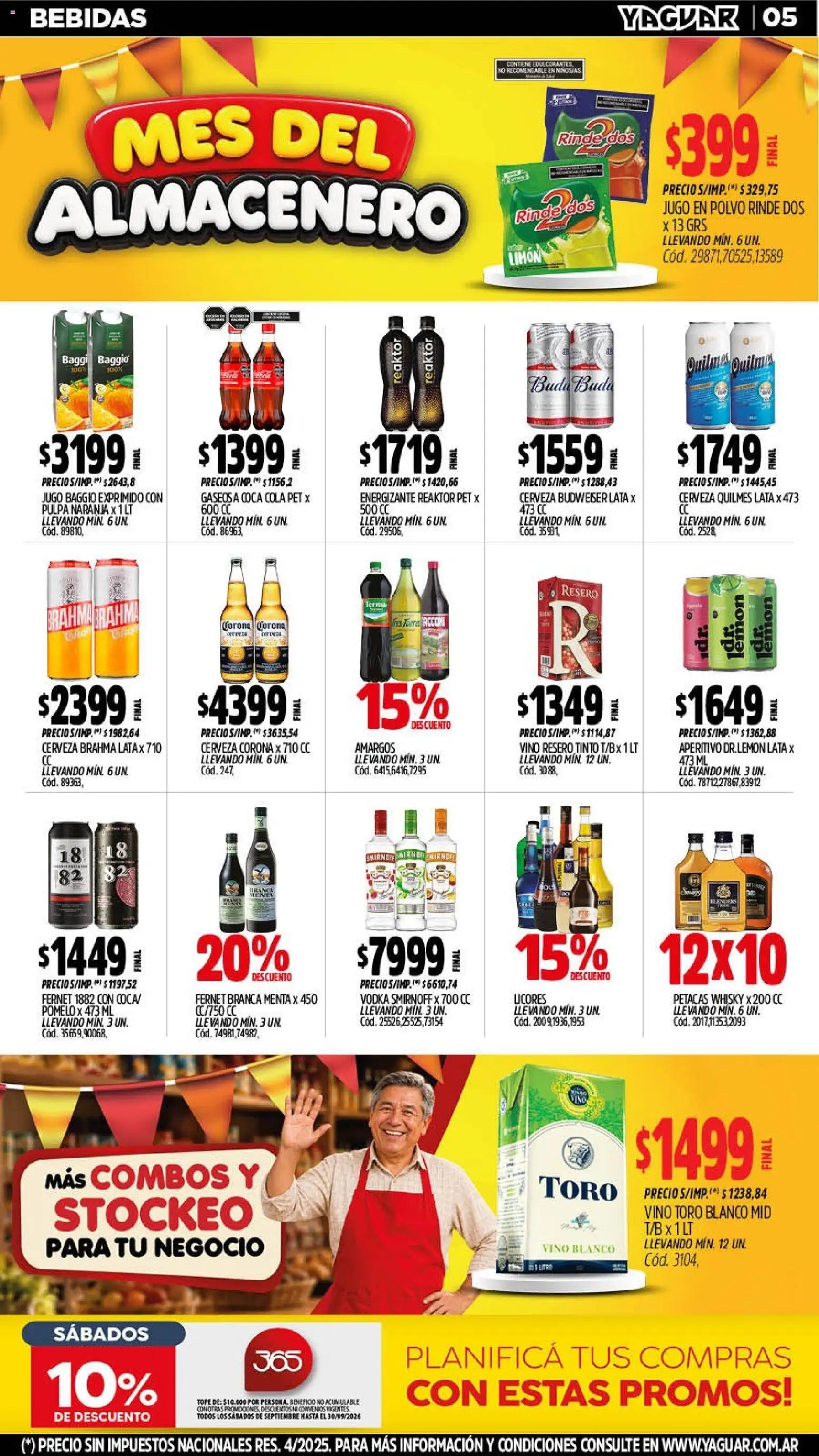 Yaguar - Oferta Semanal Salta │ válido desde el 14/09/2026 | Página: 6 | Productos: Whisky, Vino blanco, Pomelo, Jugo