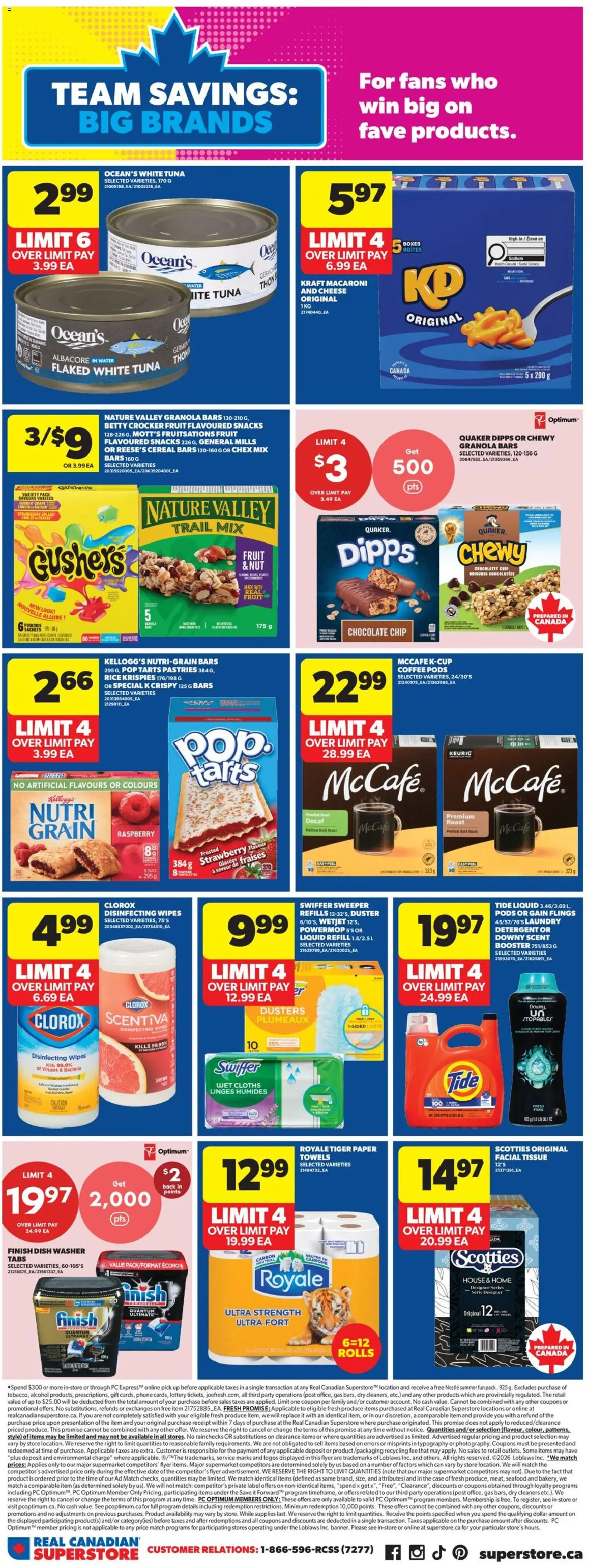 Real Canadian Superstore flyer valid from Jul 9, 2026 | Page: 20 | Products: Rice, Case, Detergent, Chocolate