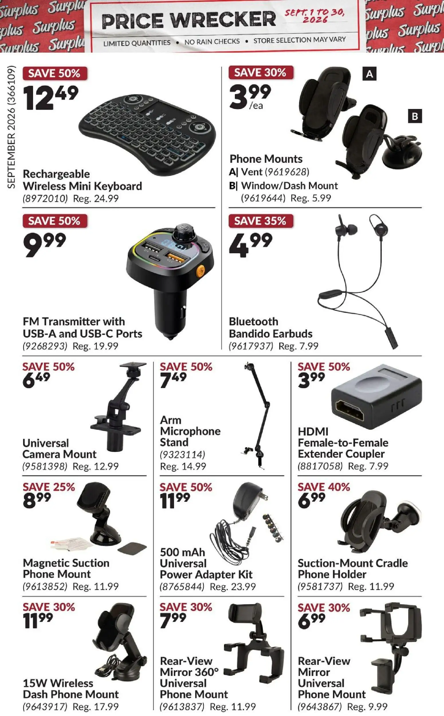 Princess Auto flyer valid from Sep 1, 2026 | Page: 16 | Products: Keyboard, Camera, Adapter, Mirror
