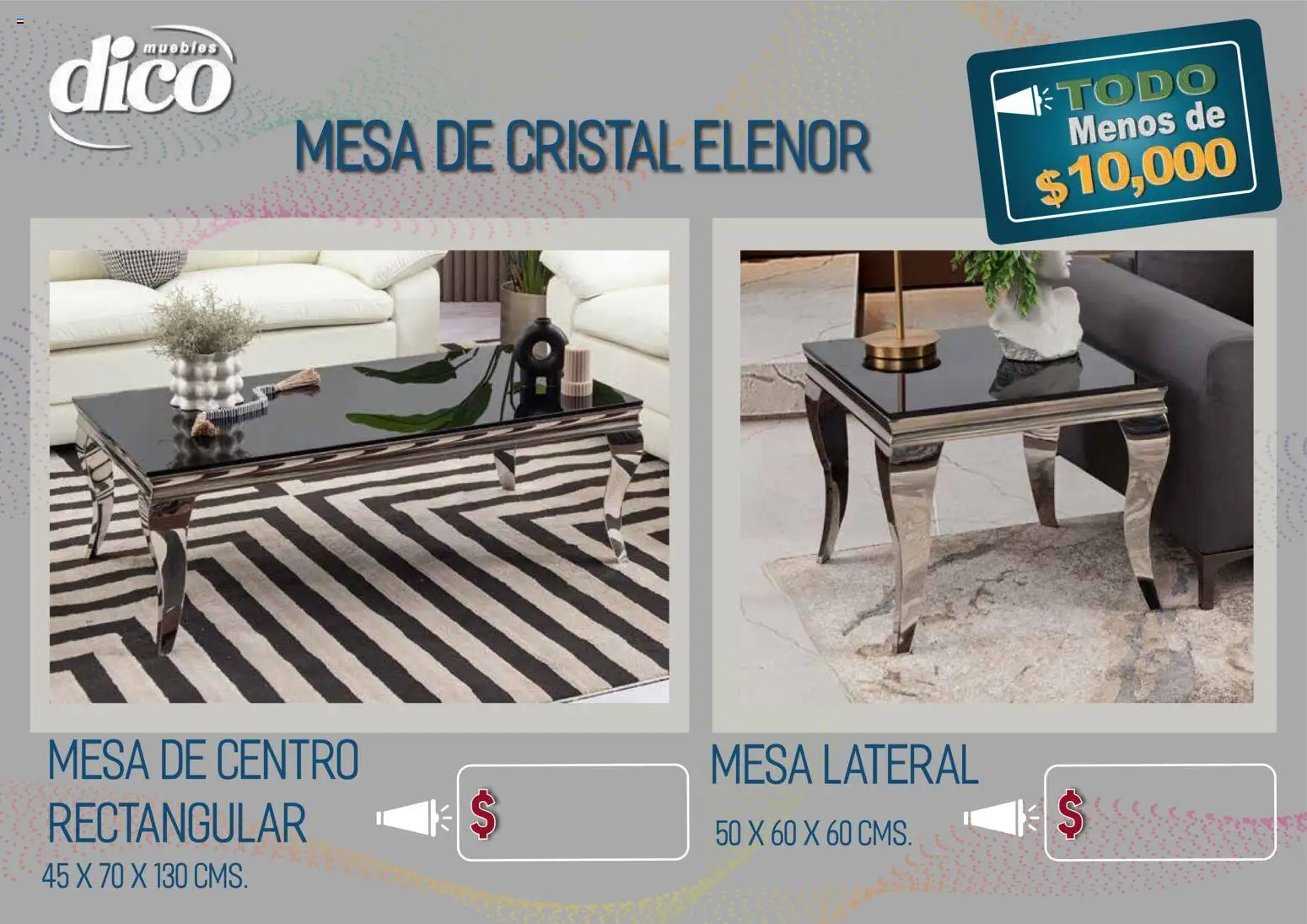 Nuevas ofertas de Muebles Dico válidas en toda la República Mexicana desde el 09.04.2026. ¡Encuentra las mejores ofertas en Muebles Dico catálogo Todo menos de 10000 Pacifico! | Página: 53 | Productos: Mesa de centro, Mesa