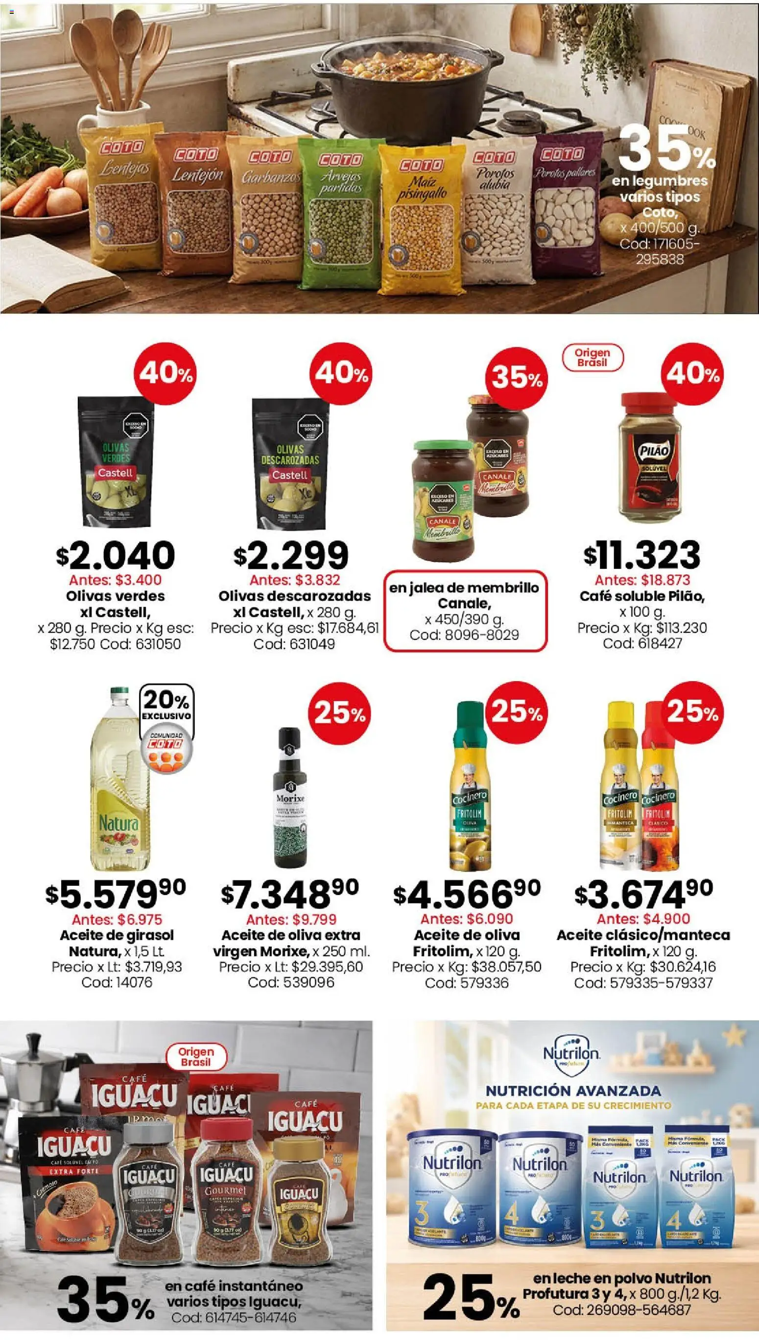 Coto - Almacén y bebidas │ válido desde el 06/07/2026 | Página: 2 | Productos: Aceite, Garbanzos, Oliva, Leche