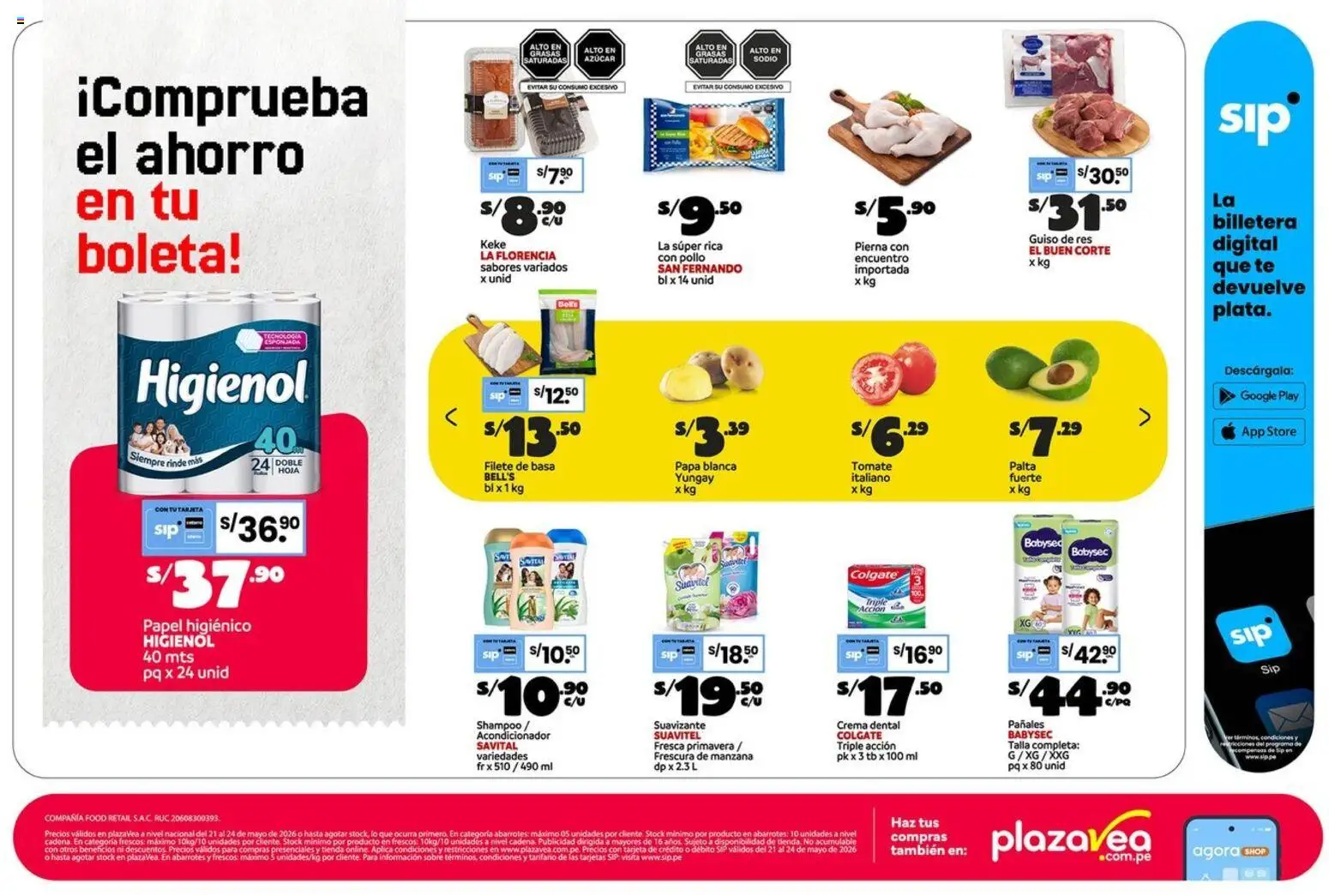Catálogo Plaza Vea válido desde 21.05.2026 | Página: 2 | Productos: Shampoo, Acondicionador, Té, Billetera