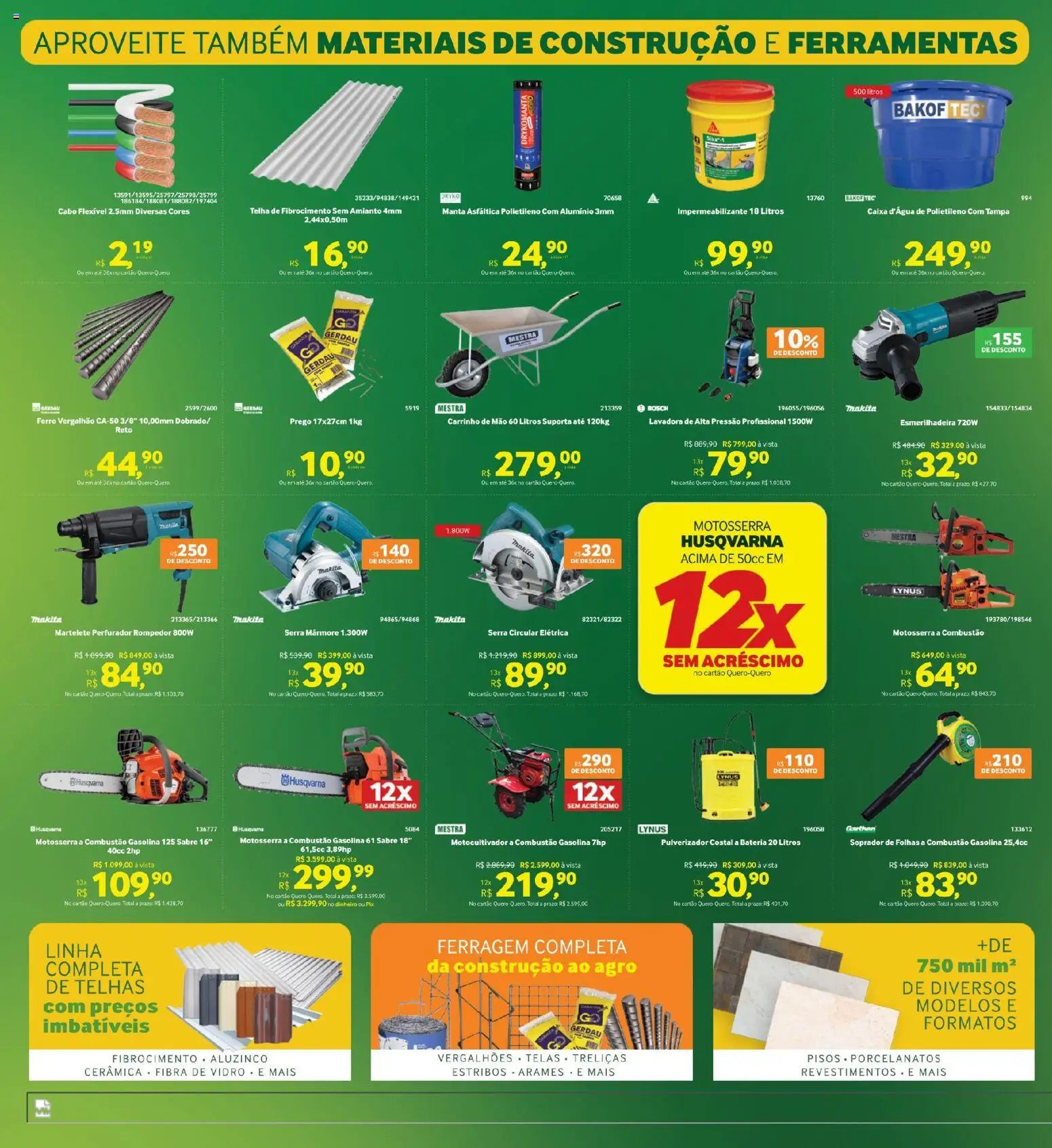 Lojas Quero-Quero Folheto - válido de 01.05.2026 | Página: 3 | Produtos: Impermeabilizante, Telhas, Bateria, Lavadora de alta pressão