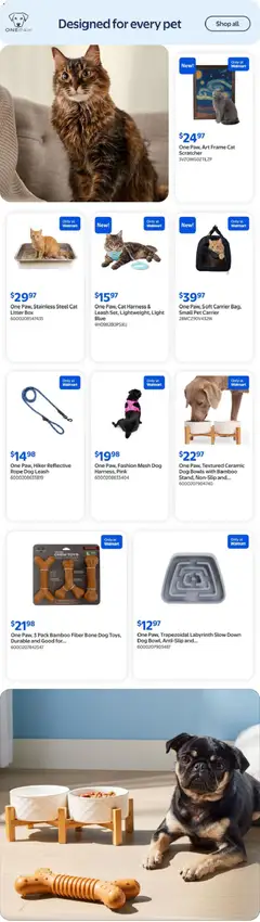 Preview of Walmart flyer - The Pet Event from shop Walmart valid from Aug 20, 2026 | Page: 7 | Products: Cat litter, Box, Toys, Cat scratcher