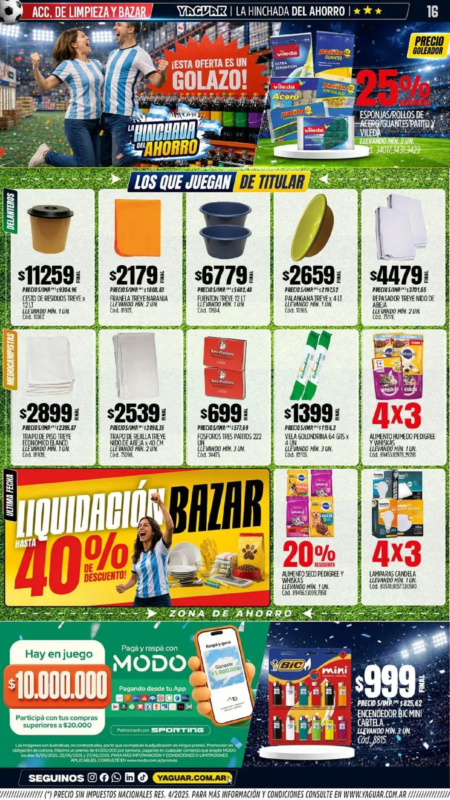 Yaguar - Oferta Semanal Chaco │ válido desde el 15.06.2026 | Página: 15 | Productos: Trapo de piso, Encendedor, Repasador, Guantes