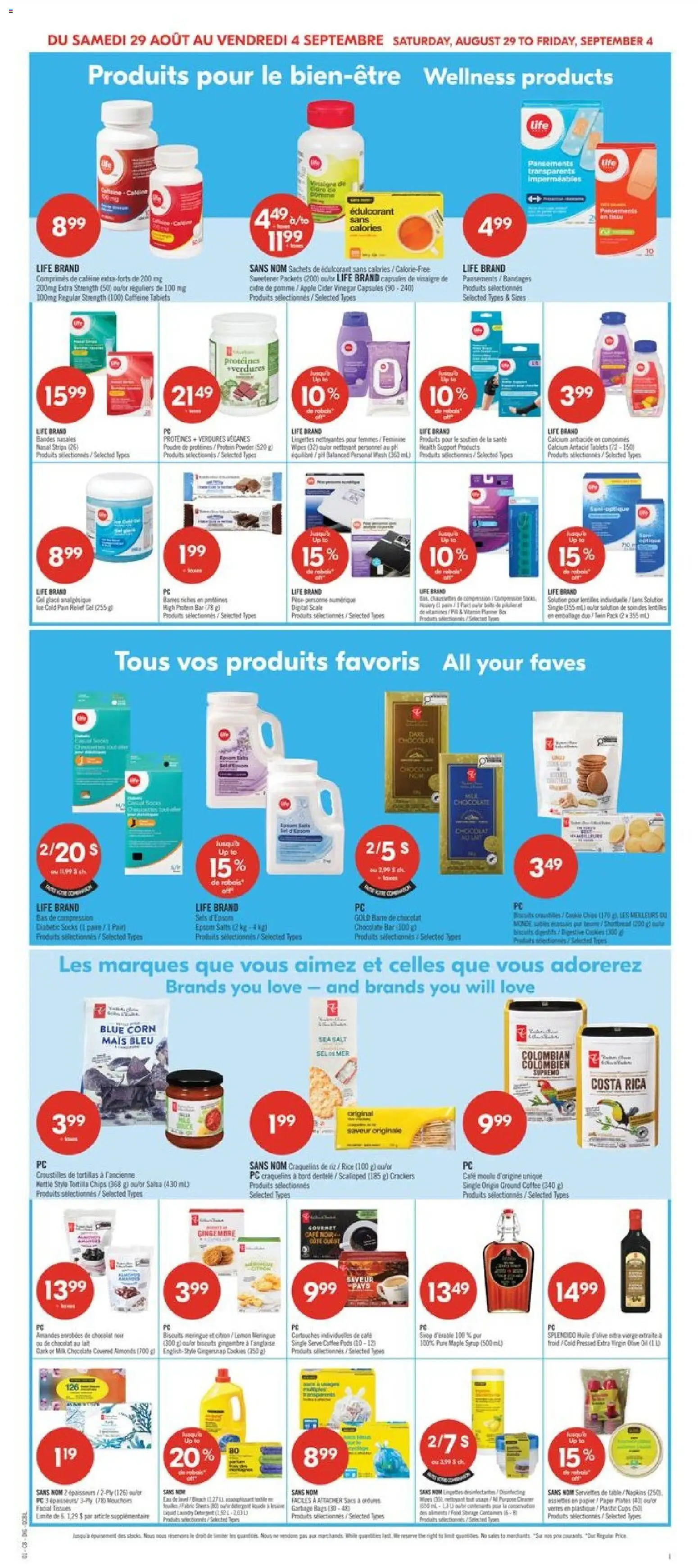Pharmaprix flyer valid from Aug 29, 2026 | Page: 15 | Products: Chips, Maple syrup, Sachets, Coffee