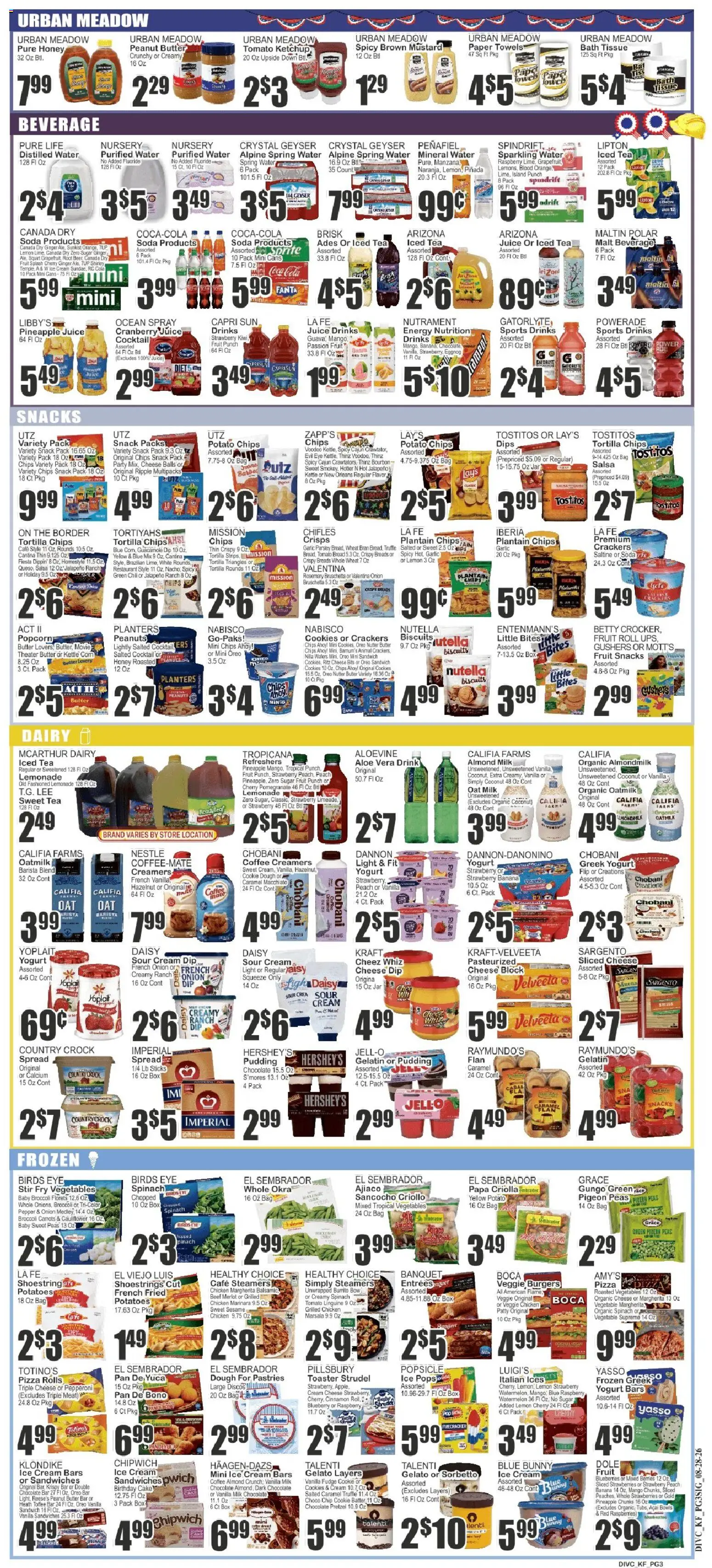 Key Food Weekly Ad - valid from 08/28/2026 | Page: 3 | Products: Spinach, Chicken, Lemonade, Vanilla