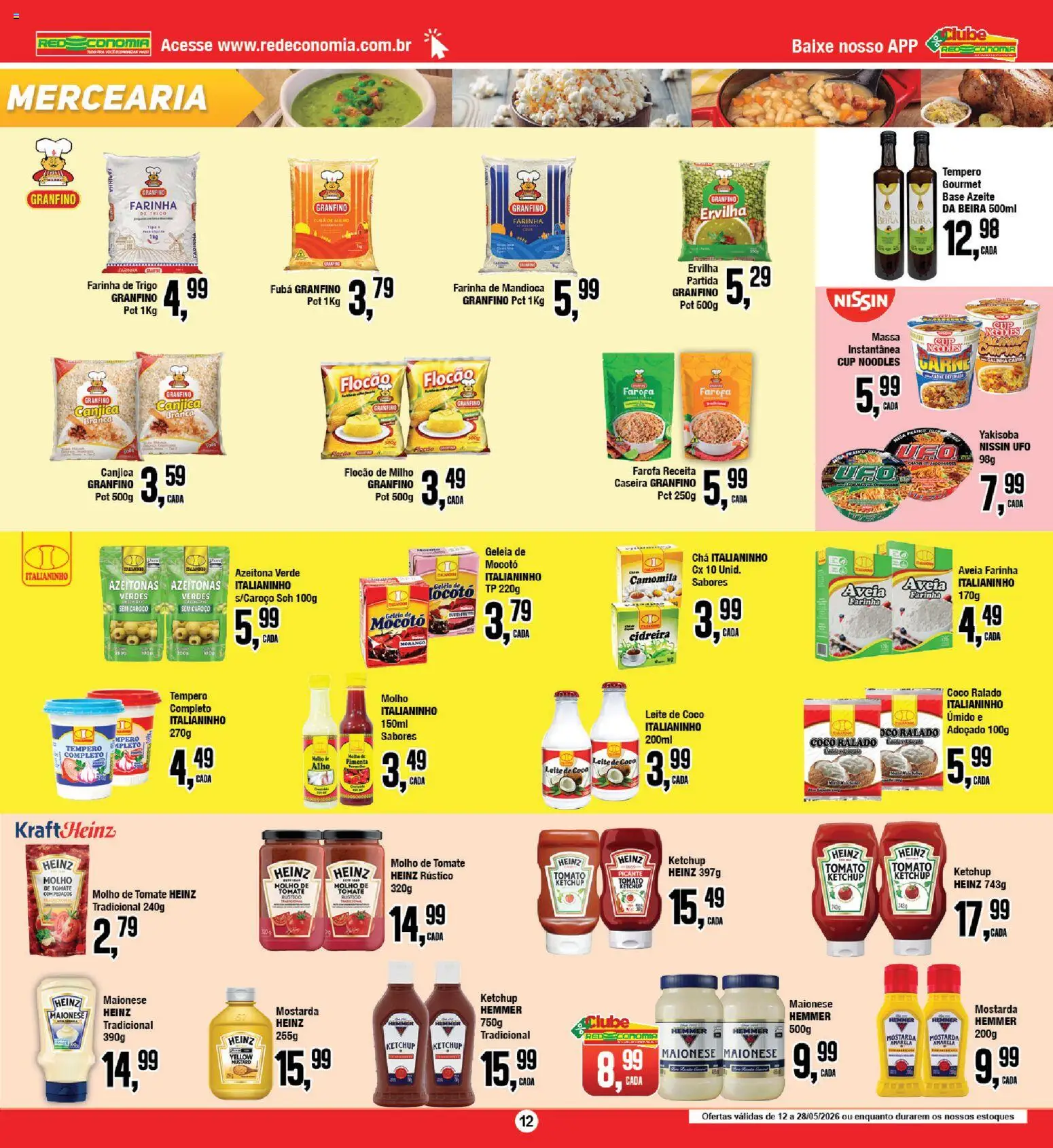 RedEconomia Folheto - válido de 12.05.2026 | Página: 12 | Produtos: Coco, Alho, Ervilha, Massa