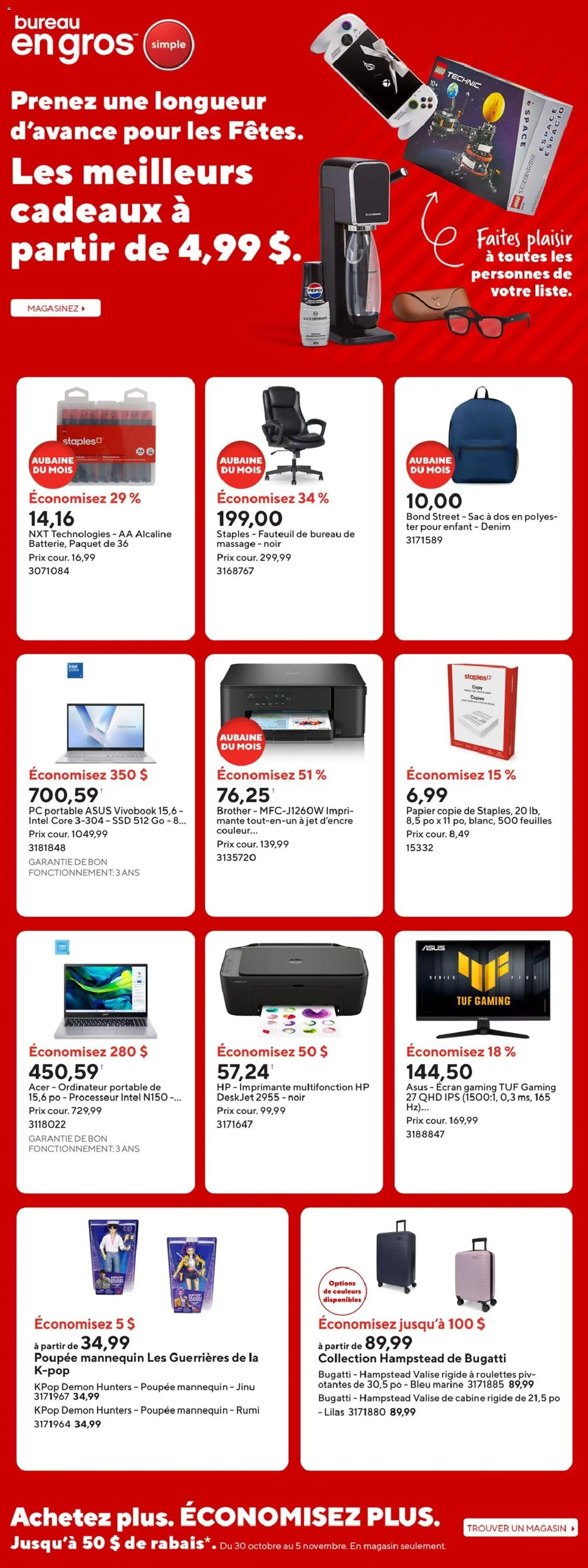 Staples flyer valid from Oct 30, 2026 | Page: 1
