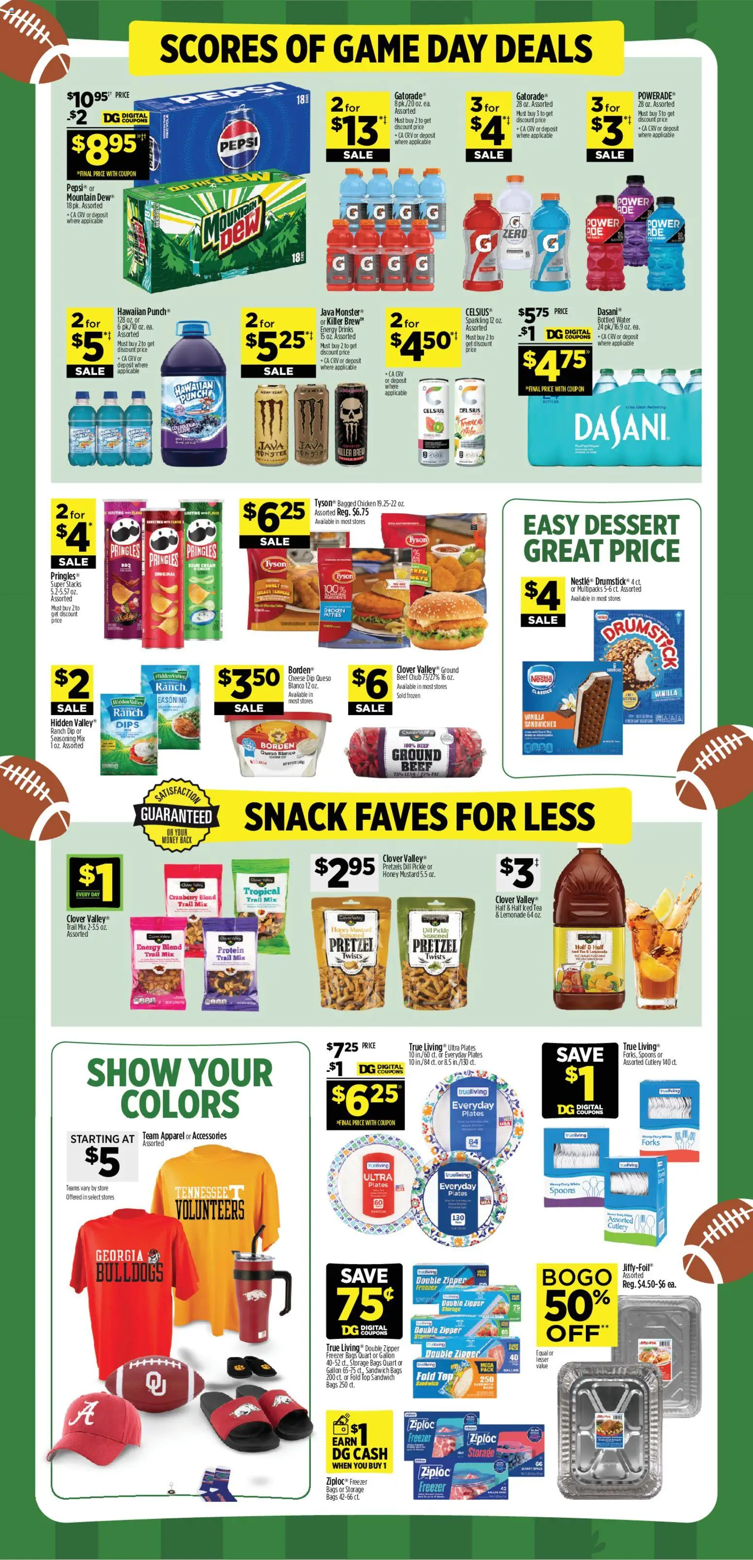 Dollar General Weekly Ad - valid from 09/06/2026 | Page: 4 | Products: Tea, Protein, Game, Freezer