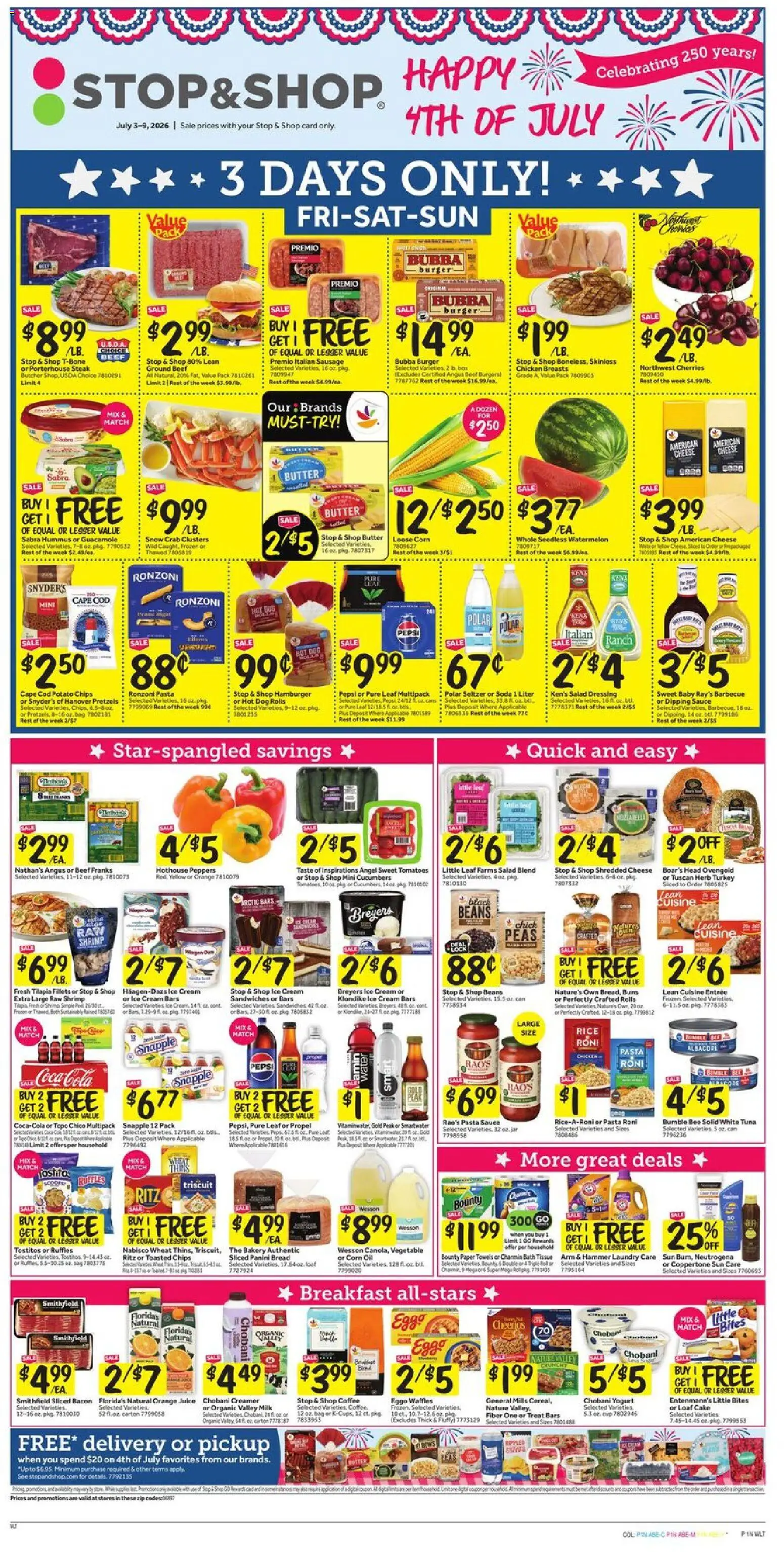 Stop & Shop Weekly Circular - CT - valid from 07/03/2026 | Page: 1 | Products: Kale, Milk, Water, Sauce
