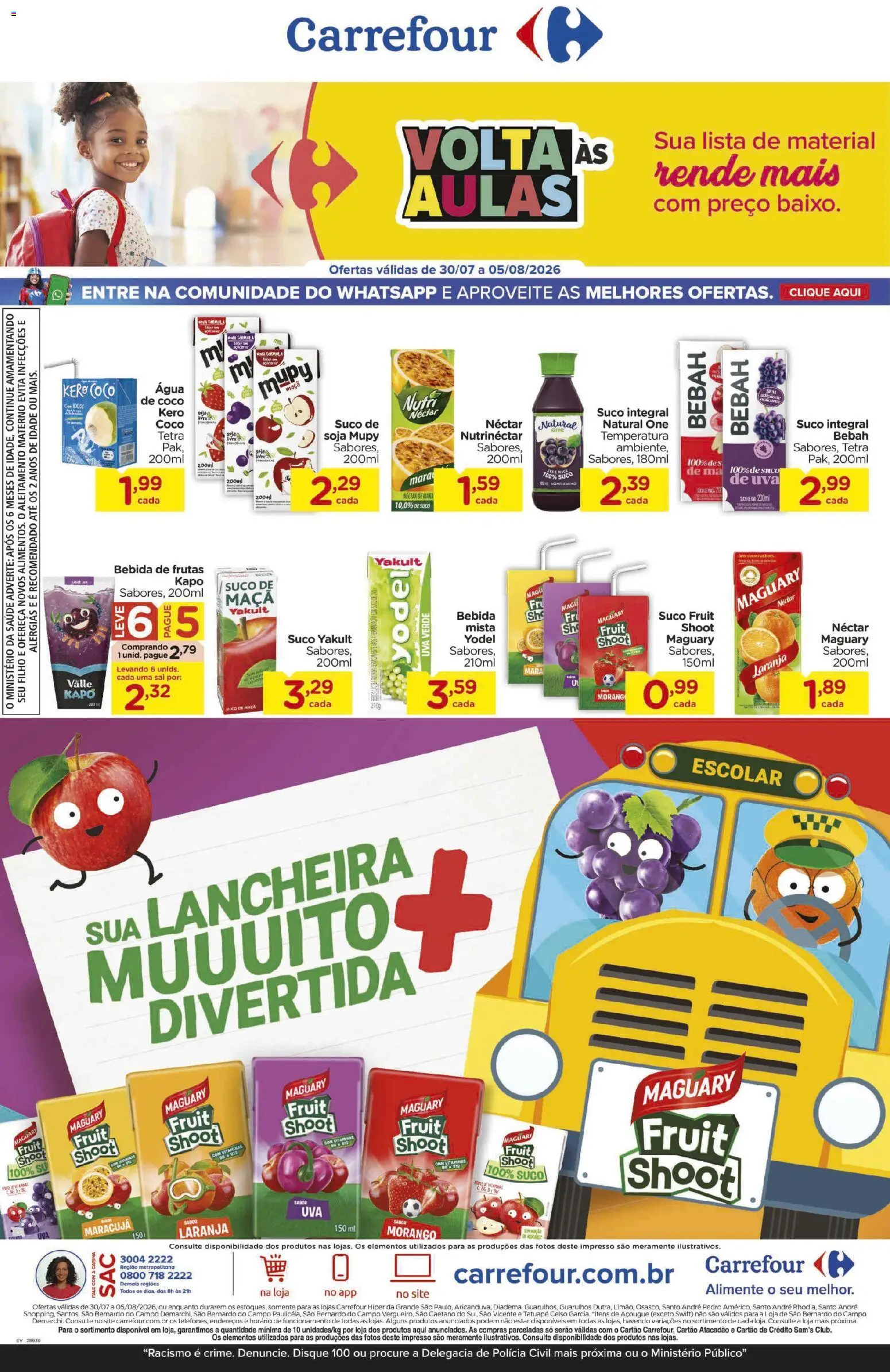 Carrefour Folheto - válido de 30/07/2026 | Página: 1 | Produtos: Maracujá, Lancheira, Suco, Bebida
