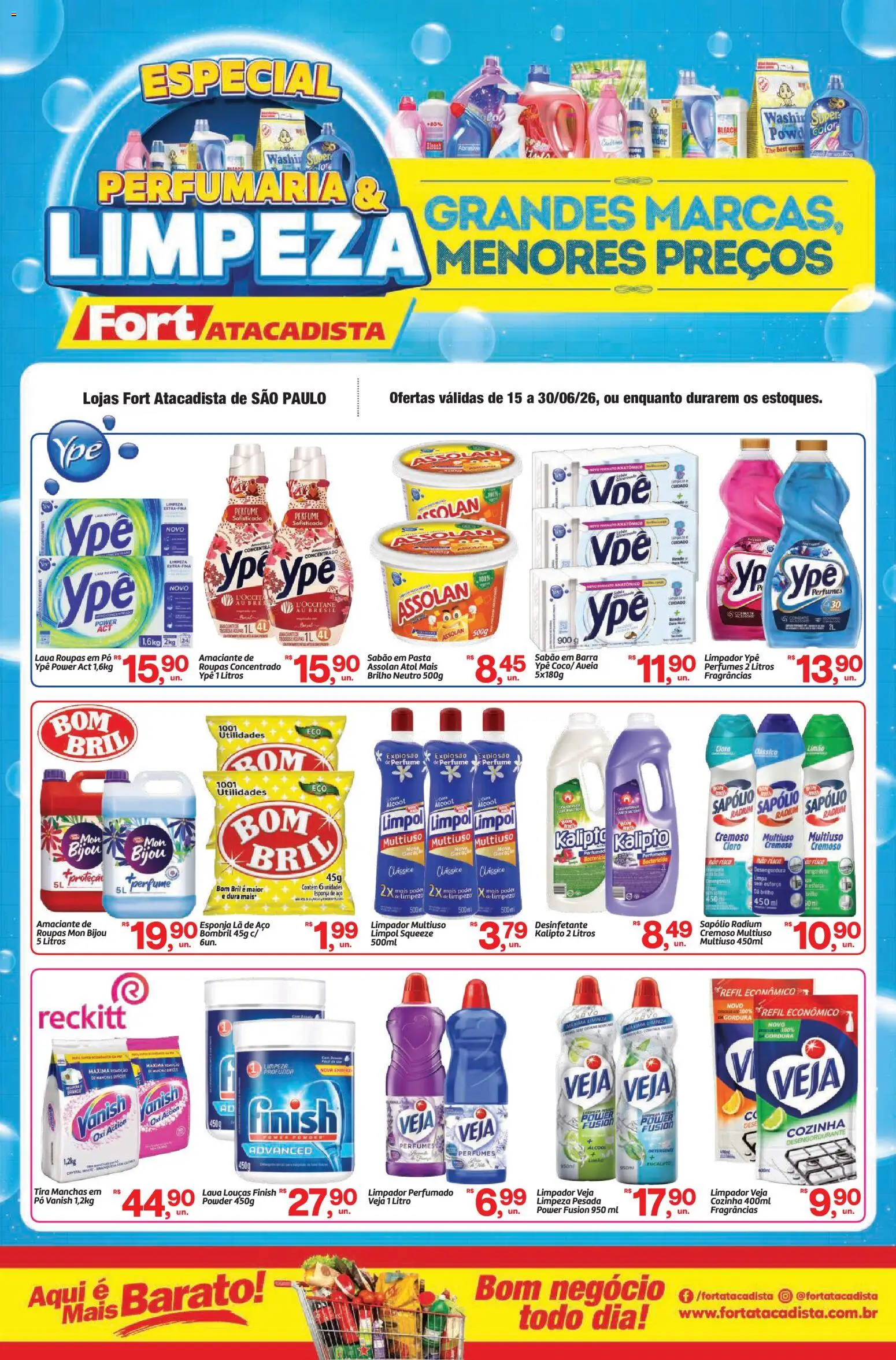 Fort Atacadista Folheto - válido de 15.06.2026 | Página: 1 | Produtos: Perfume, Esponja, Detergente, Aveia