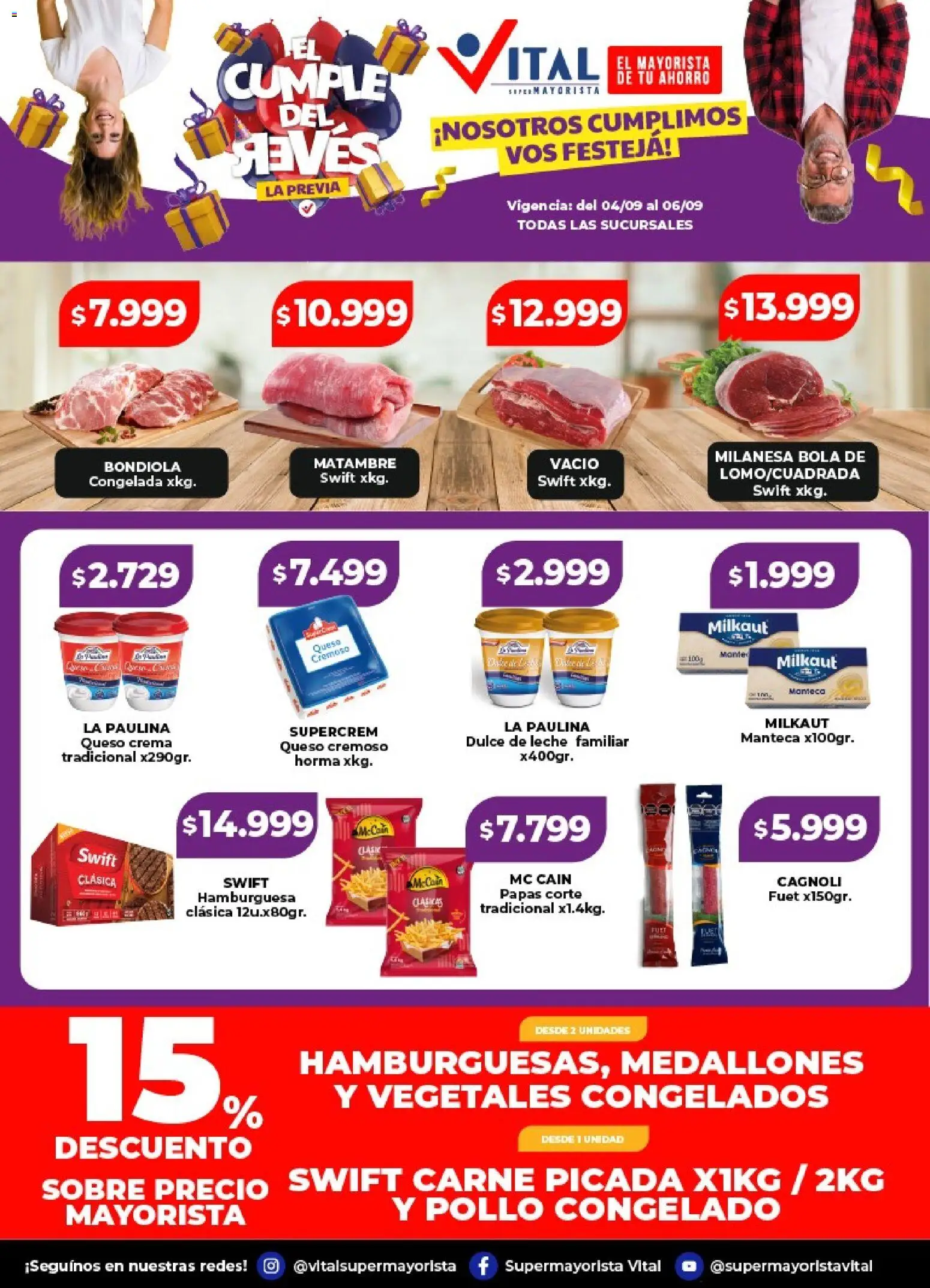 Vital - Ofertas fin │ válido desde el 04/09/2026 | Página: 2 | Productos: Sobre, Carne, Hamburguesa, Carne picada