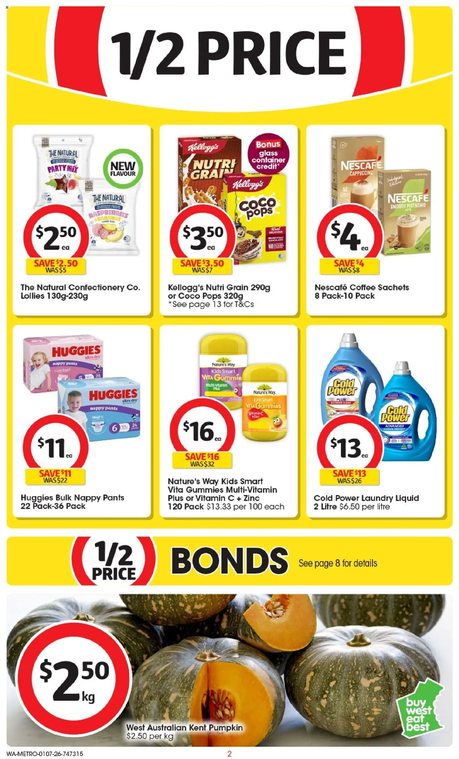Coles catalogue - valid from 01/07/2026 | Page: 2 | Products: Coffee, Pumpkin, Laundry, Vitamin