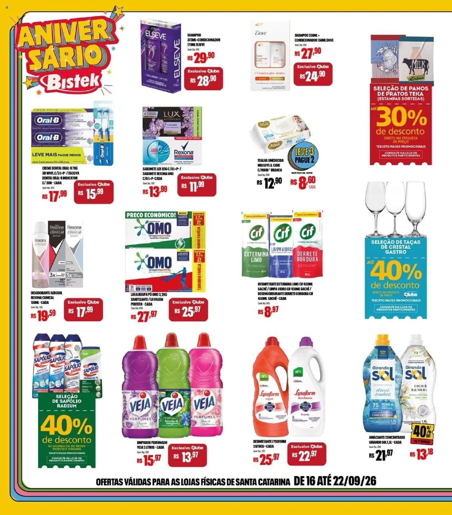 Bistek Supermercados Folheto - válido de 16/09/2026 | Página: 2 | Produtos: Condicionador, Doces, Toalha umedecida, Desinfetante