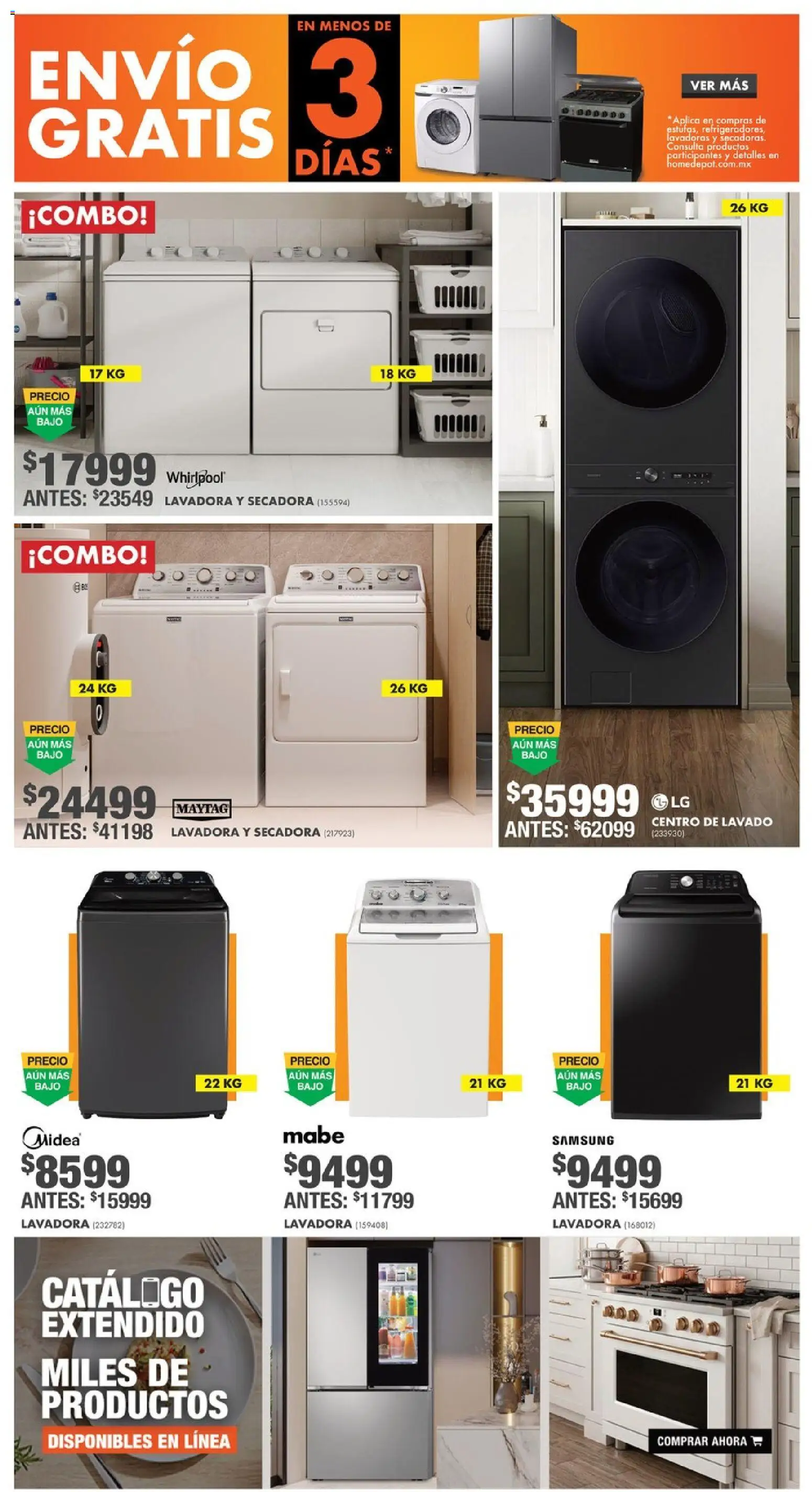 Nuevas ofertas de Home Depot válidas en toda la República Mexicana desde el 16/07/2026. ¡Encuentra las mejores ofertas en Home Depot catálogo! | Página: 11 | Productos: Secadora, Lavadora