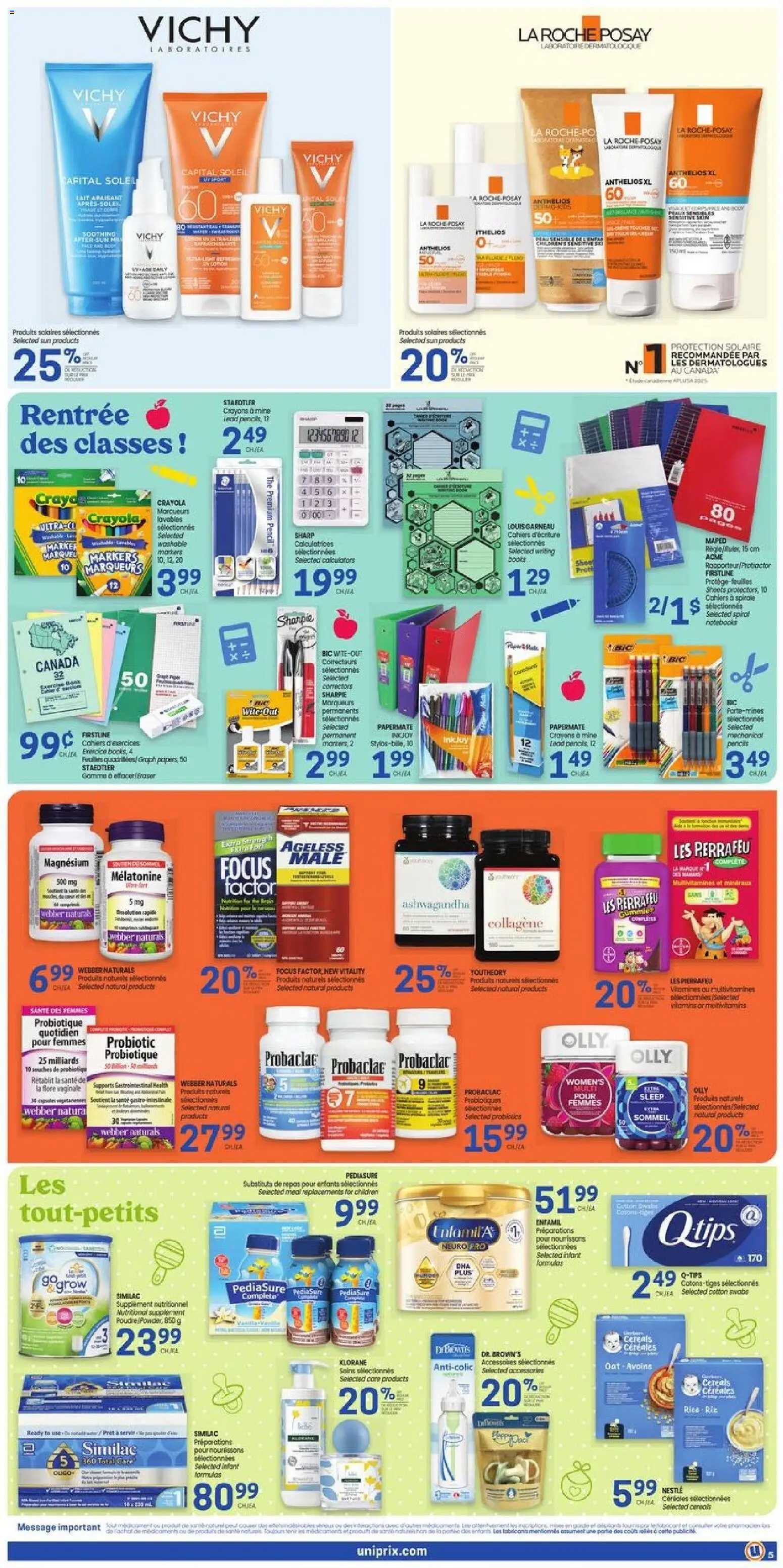 Uniprix flyer valid from Jul 16, 2026 | Page: 6 | Products: Cereals, Ashwagandha, Probiotics, Cotton swabs