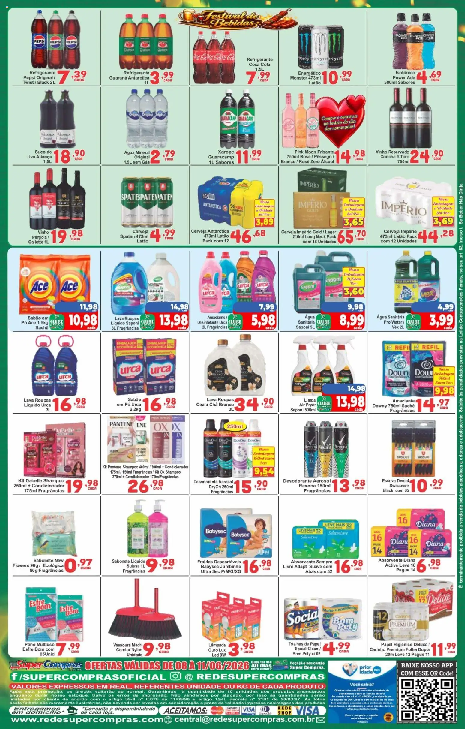 Rede Super Compras Folheto - válido de 08.06.2026 | Página: 4 | Produtos: Shampoo, Energético, Faca, Rexona