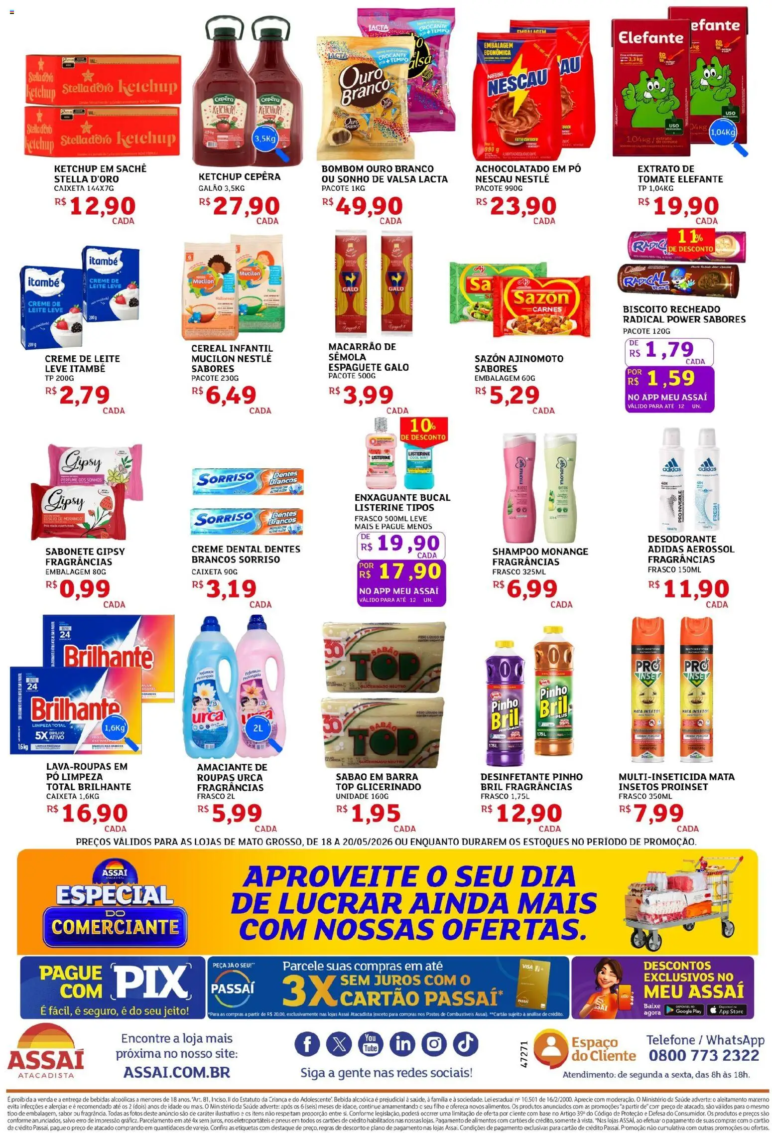 Assaí Atacadista Folheto - válido de 18.05.2026 | Página: 2 | Produtos: Sabão em barra, Pó, Achocolatado, Macarrão