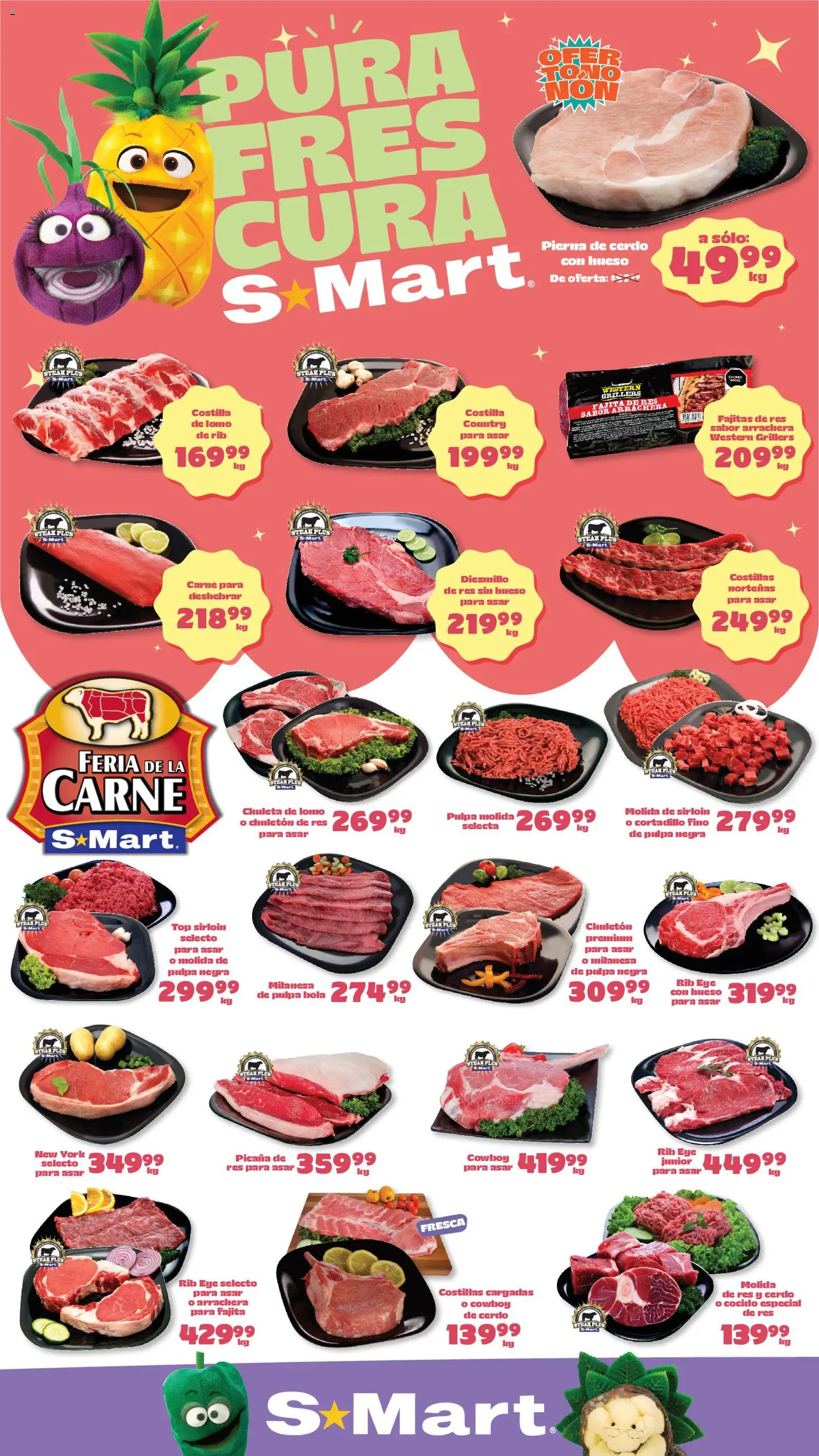 Nuevas ofertas de S-Mart válidas en toda la República Mexicana desde el 08.05.2026. ¡Encuentra las mejores ofertas en S-Mart folleto Ofertas de feria Chihuahua! | Página: 1 | Productos: Milanesa, Cerdo, Res, Top