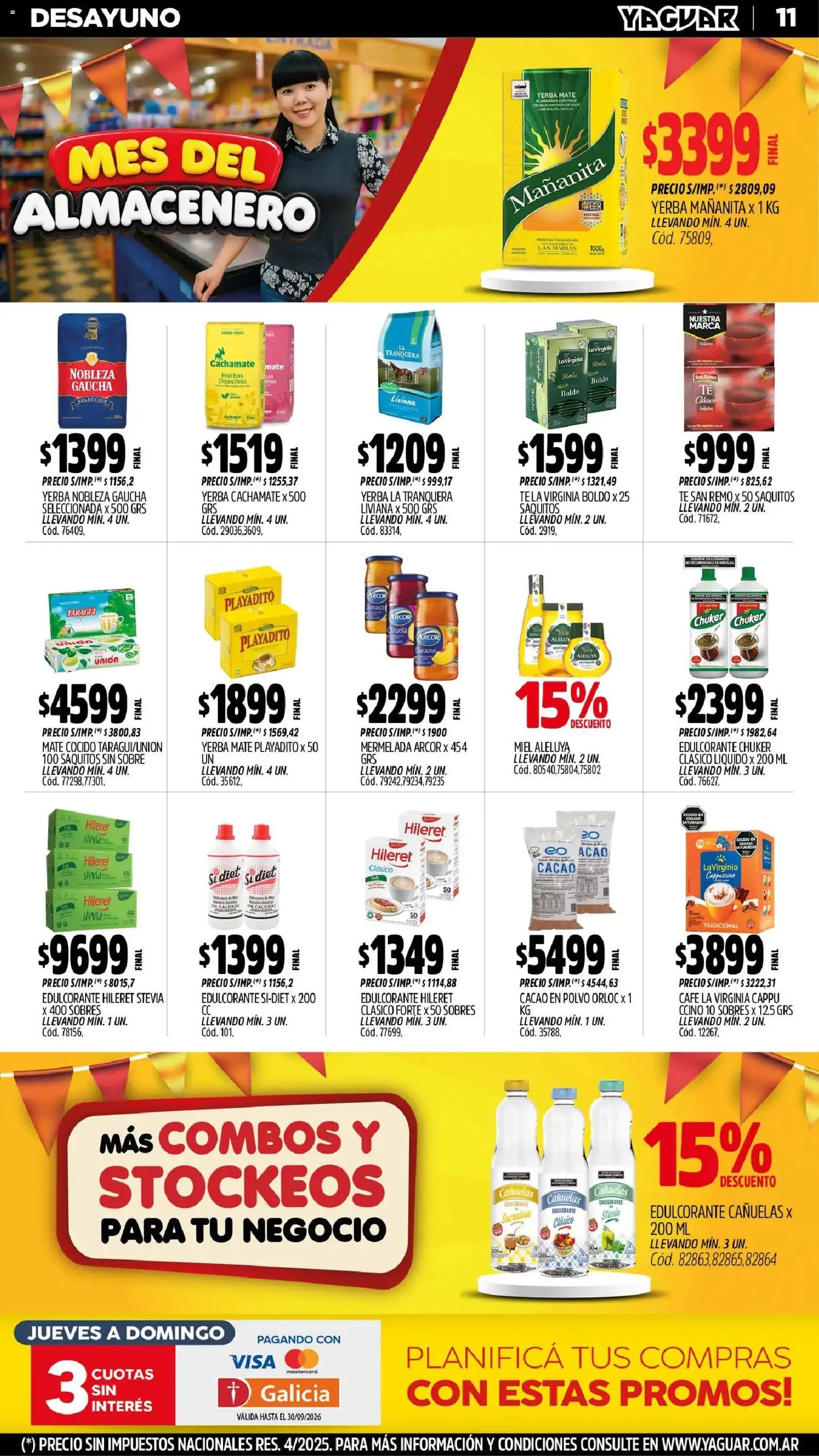 Yaguar - Oferta Semanal Mar del Plata │ válido desde el 31/08/2026 | Página: 11 | Productos: Mate, Polvo, Miel, Café