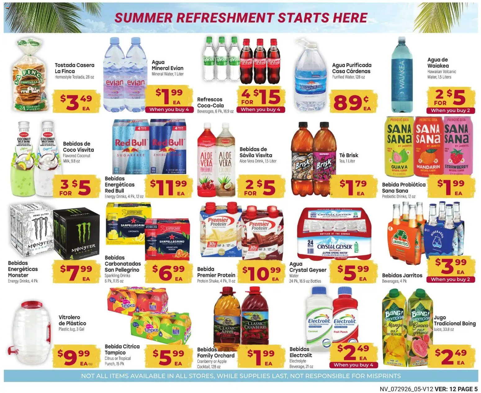 Cardenas Monthly Ad - valid from 07/29/2026 | Page: 5 | Products: Milk, Juice, Water, Raspberry