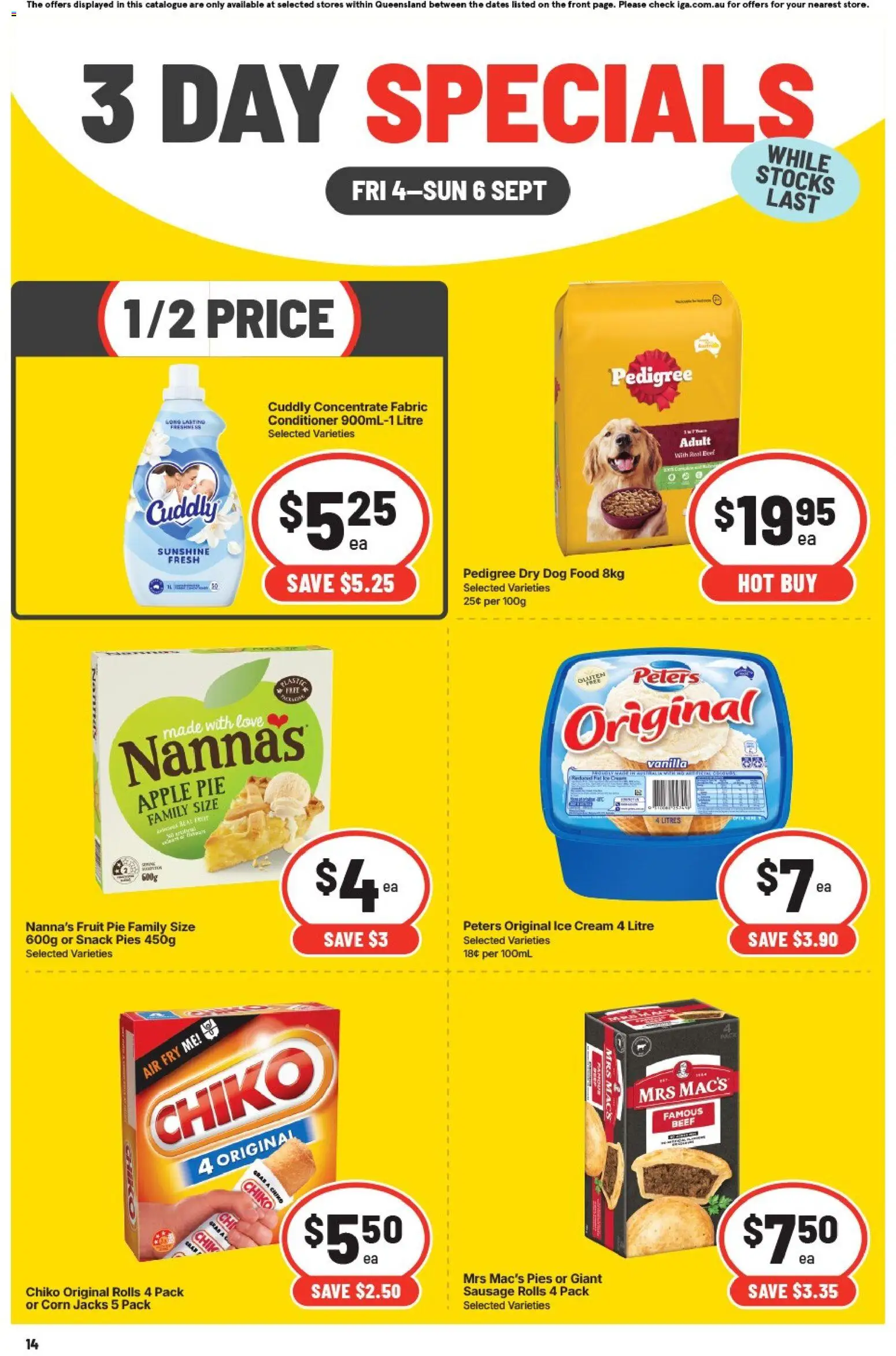 IGA catalogue - valid from 04/09/2026 | Page: 4 | Products: Food, Fruit, Ice, Pies