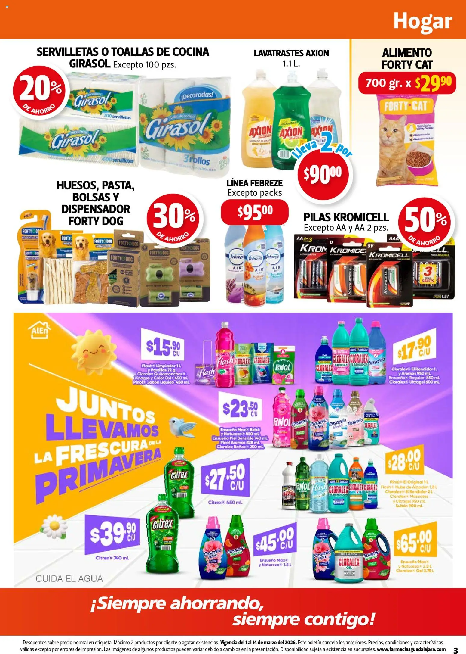 Nuevas ofertas de Farmacia Guadalajara válidas en toda la República Mexicana desde el 01/03/2026. ¡Encuentra las mejores ofertas en Farmacia Guadalajara catálogo! | Página: 3 | Productos: Pollo, Quitamanchas, Sobre, Jabón