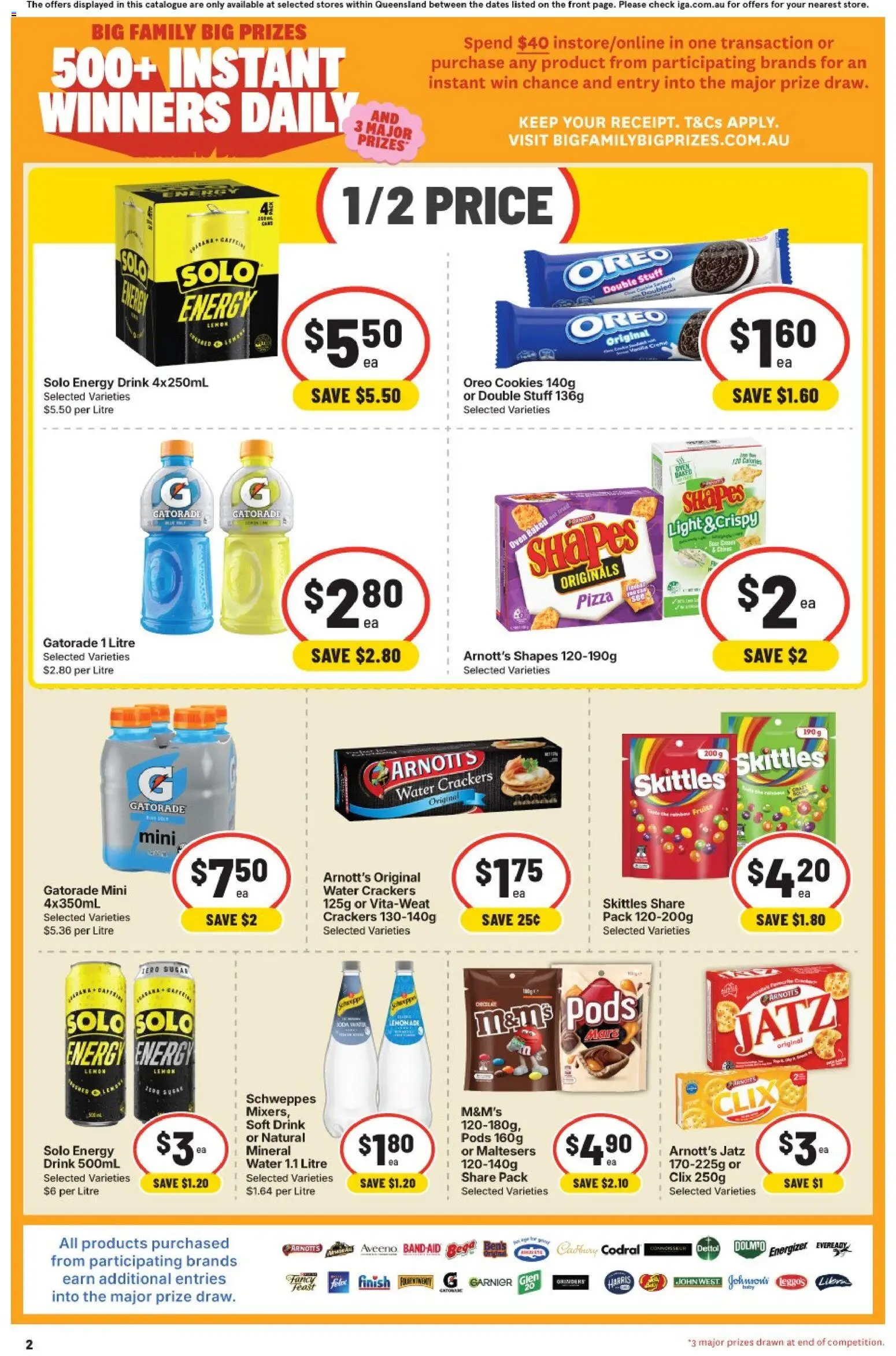 IGA catalogue - valid from 01/07/2026 | Page: 2 | Products: Energy drink, Chips, Sugar, Oven