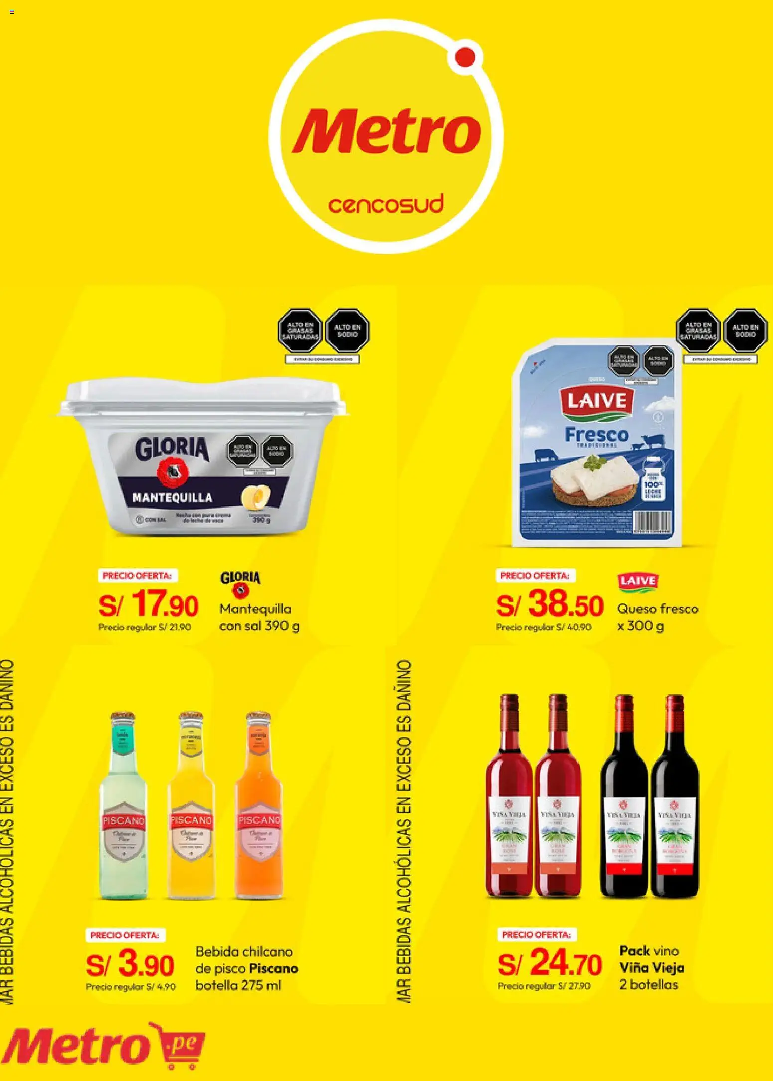 Catálogo Metro válido desde 11.05.2026 | Página: 3 | Productos: Mantequilla, Queso, Vino