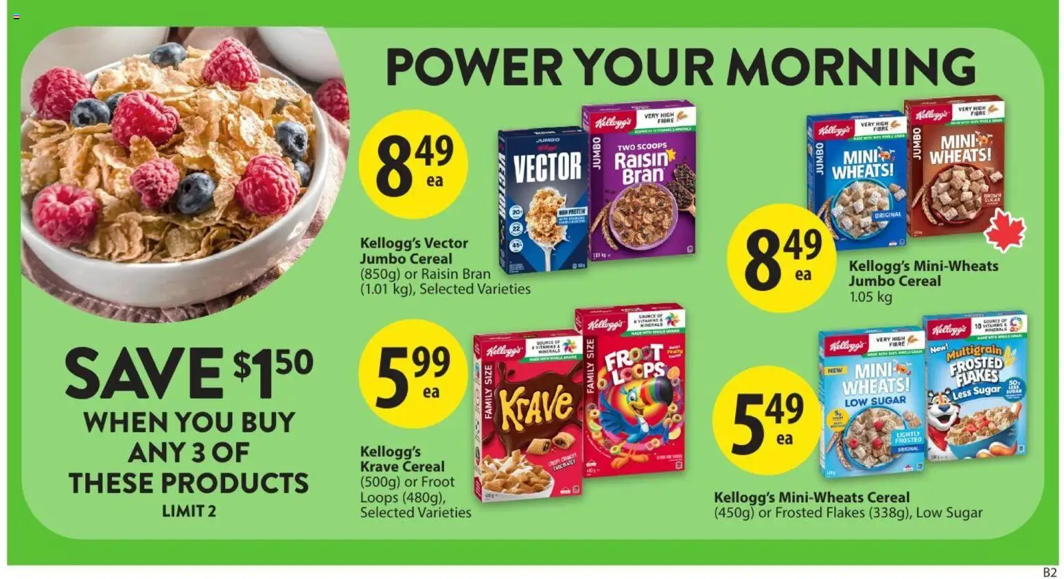Save on foods flyer valid from Jul 16, 2026 | Page: 16 | Products: Flakes, Sugar, Protein