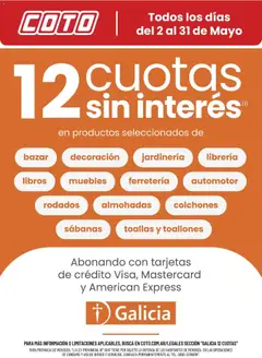 Vista previa Coto - Galicia Cuotas Mayo válido desde el 02.05.2026