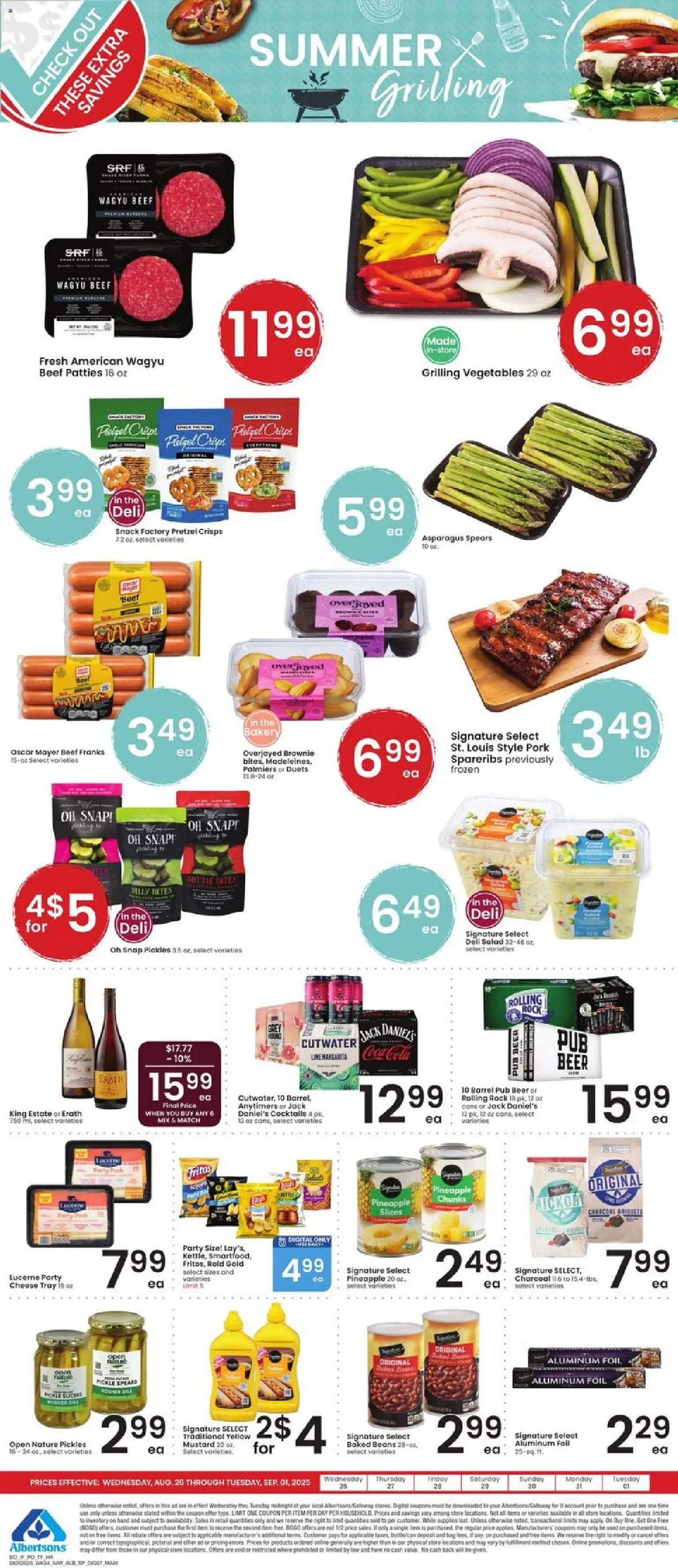Albertsons Weekly Ad - valid from 08/26/2026 | Page: 8 | Products: Jack Daniel's, Pork, Mustard, Bag