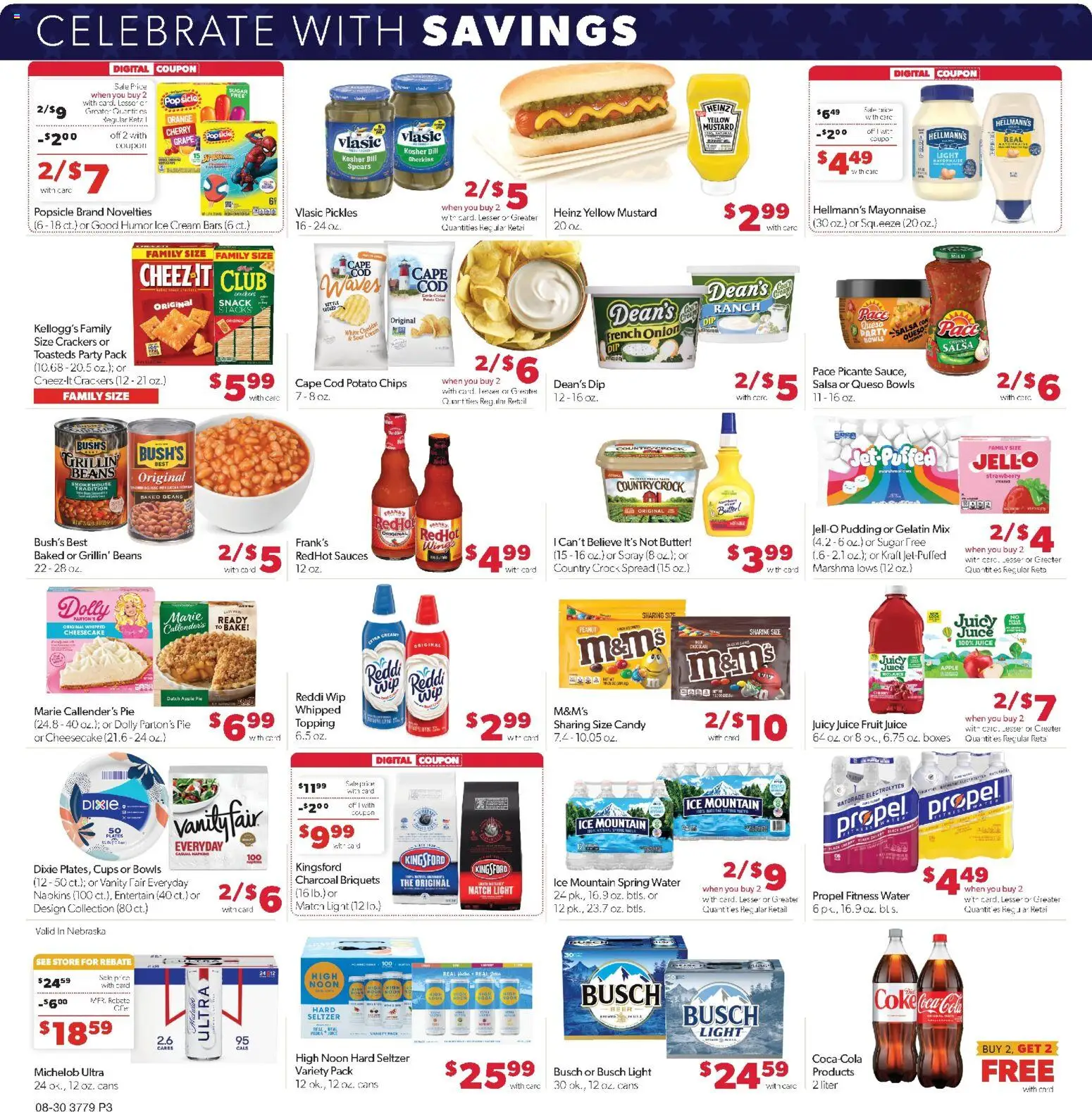 Family Fare Weekly Ad - NE - valid from 08/30/2026 | Page: 3 | Products: Spread, Candy, Fruit, Ice