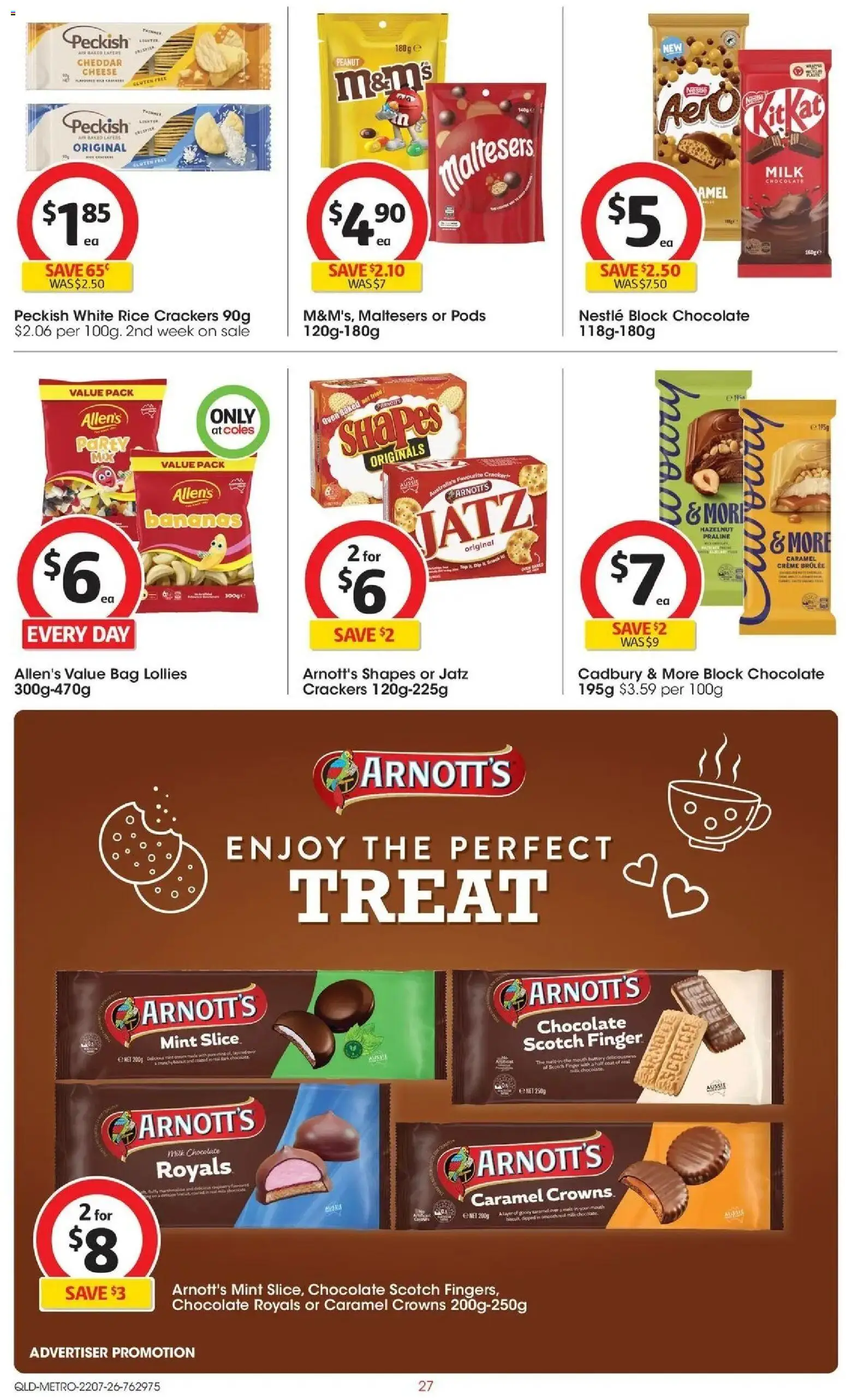 Coles catalogue - valid from 22/07/2026 | Page: 27 | Products: Chocolate, Biscuits, Scotch, Oven