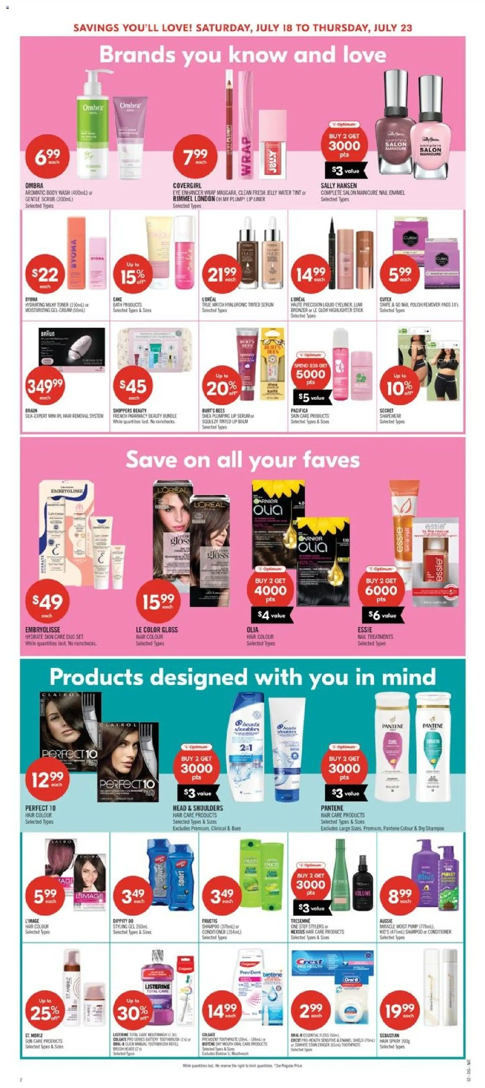 Shoppers flyer valid from Jul 17, 2026 | Page: 17 | Products: Head & Shoulders, Listerine, Bronzer, Toothpaste