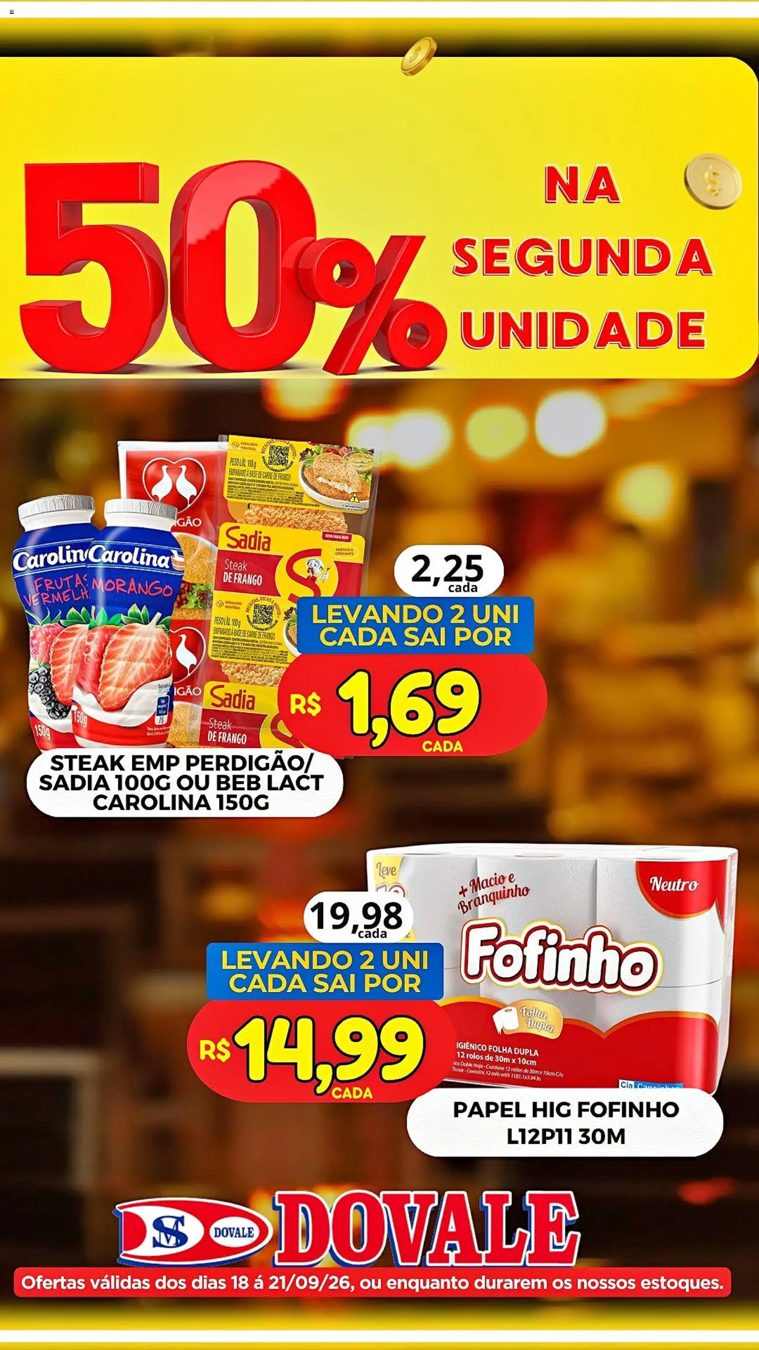 Dovale Folheto - válido de 18/09/2026 | Página: 2 | Produtos: Steak, Carne de frango, Base, Carne