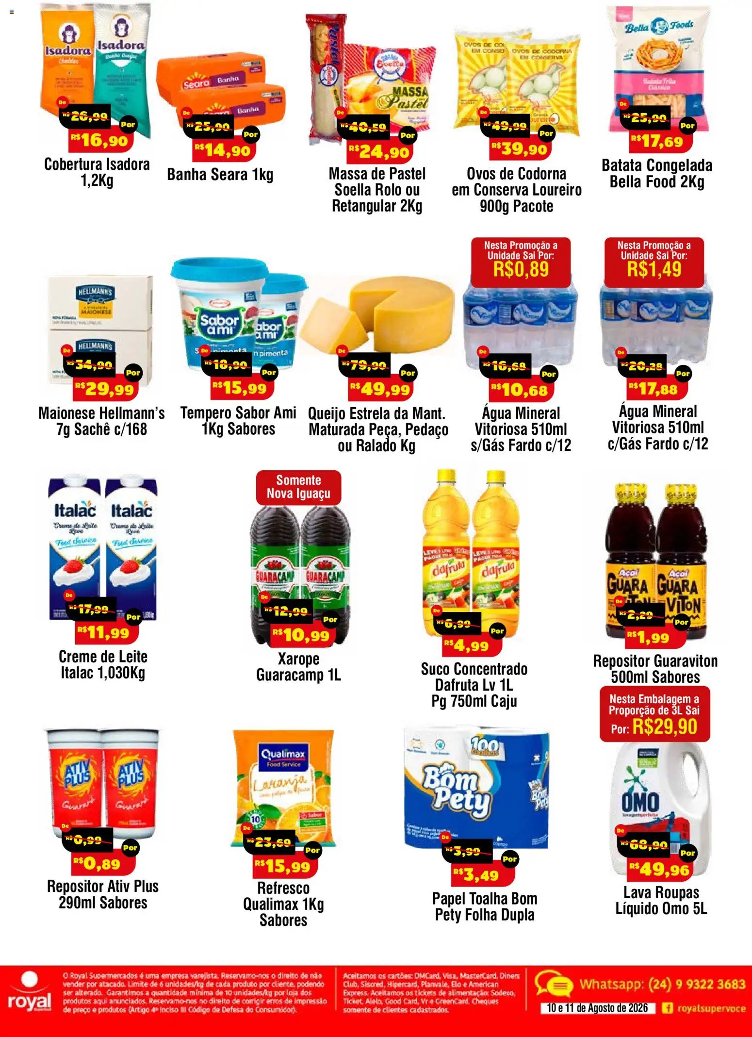 Royal Supermercados Folheto - válido de 10/08/2026 | Página: 2 | Produtos: Pimenta, Leite, Creme, Maionese