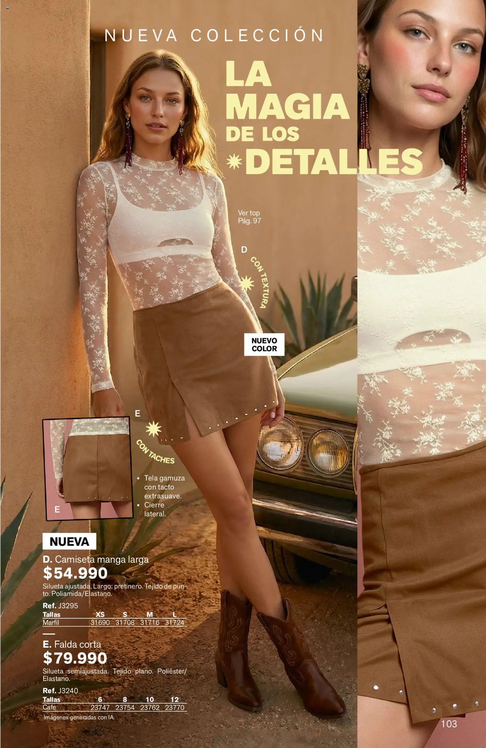 Leonisa revista - valida desde el 24/08/2026 | Página: 103 | Productos: Gamuza, Camiseta, Top, Café