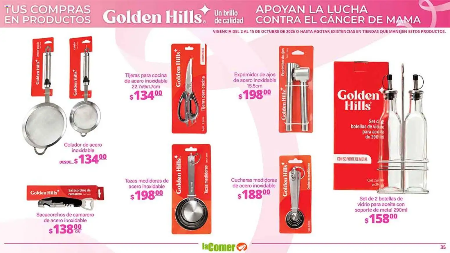 Nuevas ofertas de La Comer válidas en toda la República Mexicana desde el 02/10/2026. ¡Encuentra las mejores ofertas en La Comer folleto es la tienda rosa! | Página: 35