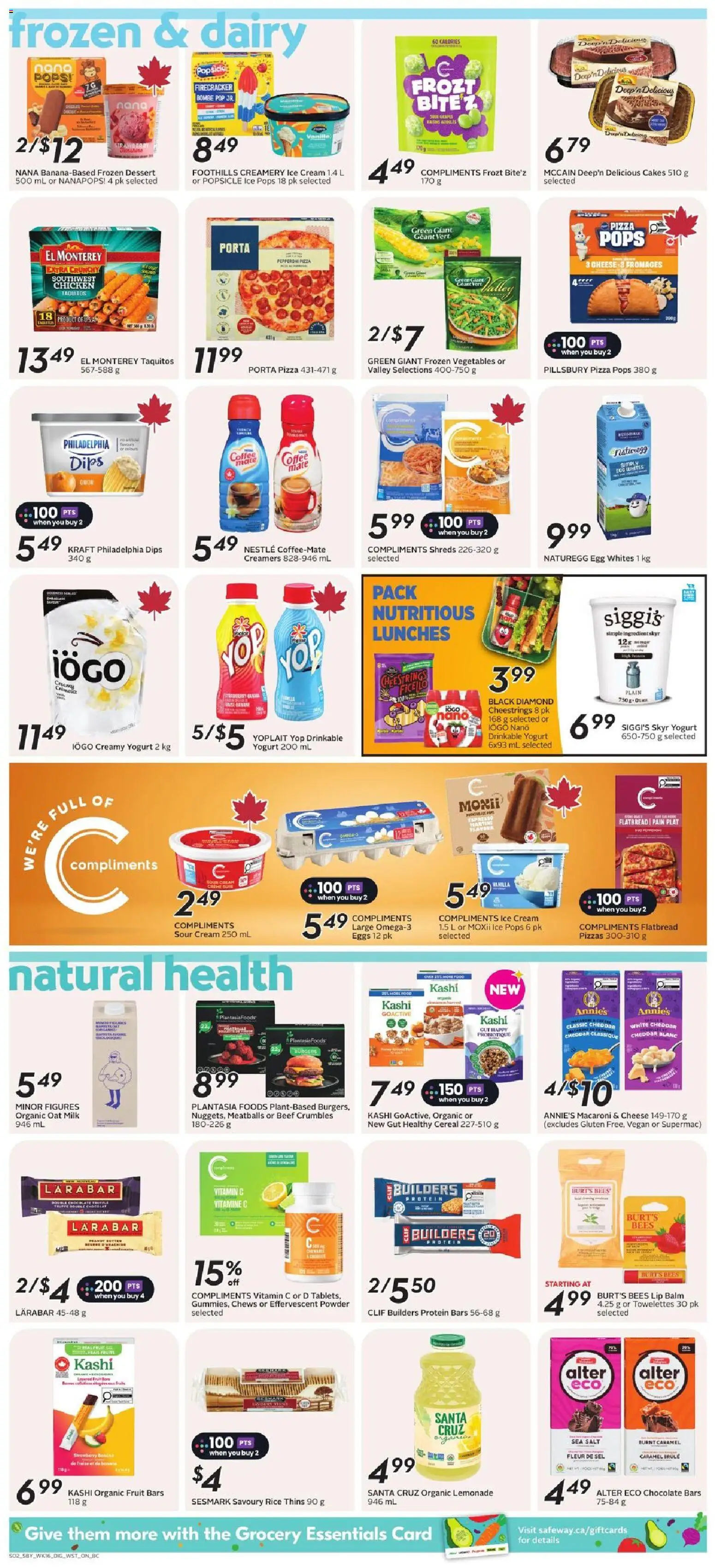 Safeway flyer valid from Aug 13, 2026 | Page: 10 | Products: Skyr, Lemonade, Frozen vegetables, Pizza
