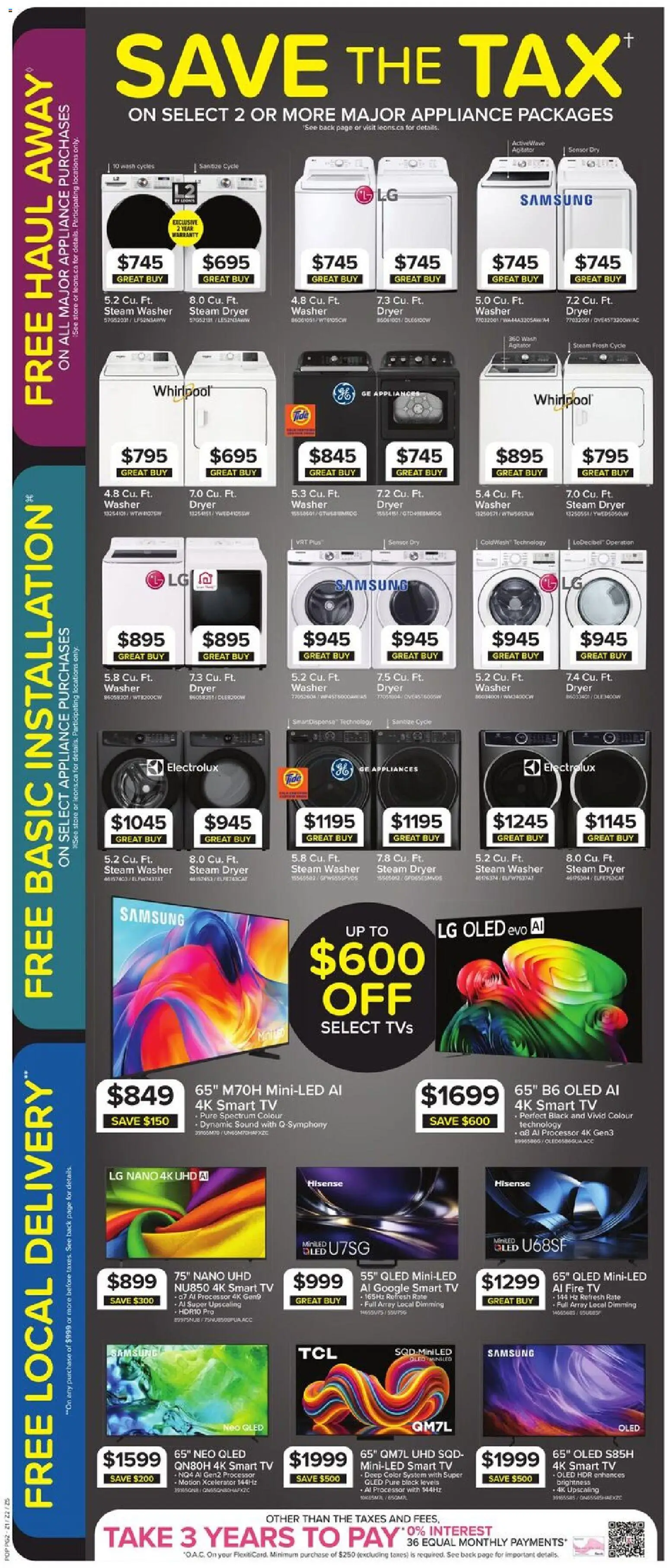 Leon's flyer valid from Aug 6, 2026 | Page: 6 | Products: Tv, Dryer
