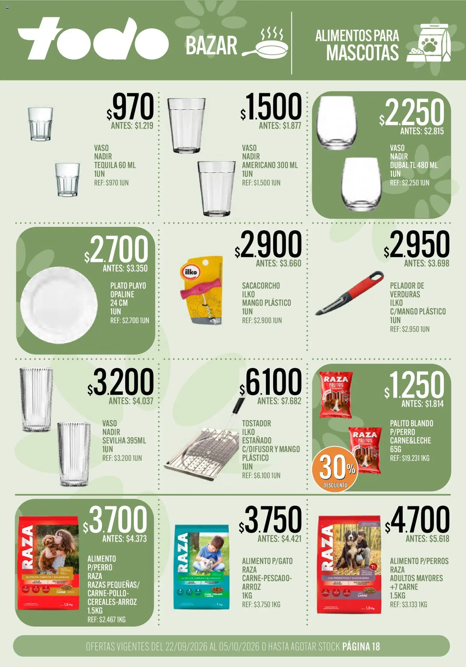 Supermercados TODO catálogo │ válido desde el 22/09/2026 | Página: 18 | Productos: Tequila, Pelador, Mango, Arroz