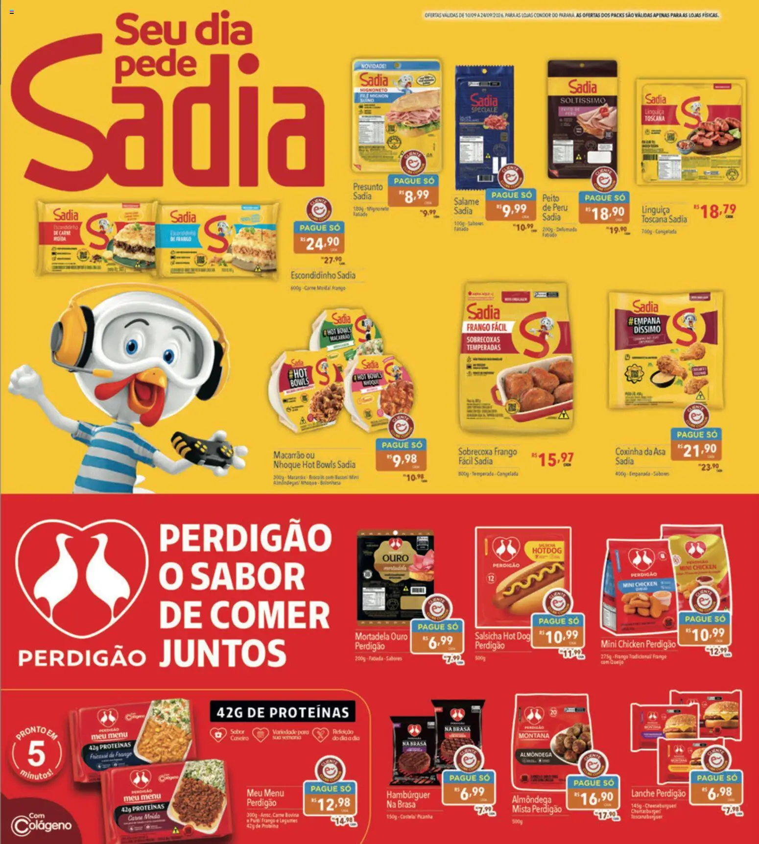 Supermercados Condor Folheto - válido de 10/09/2026 | Página: 15 | Produtos: Presunto, Hambúrguer, Nhoque, Brócolis