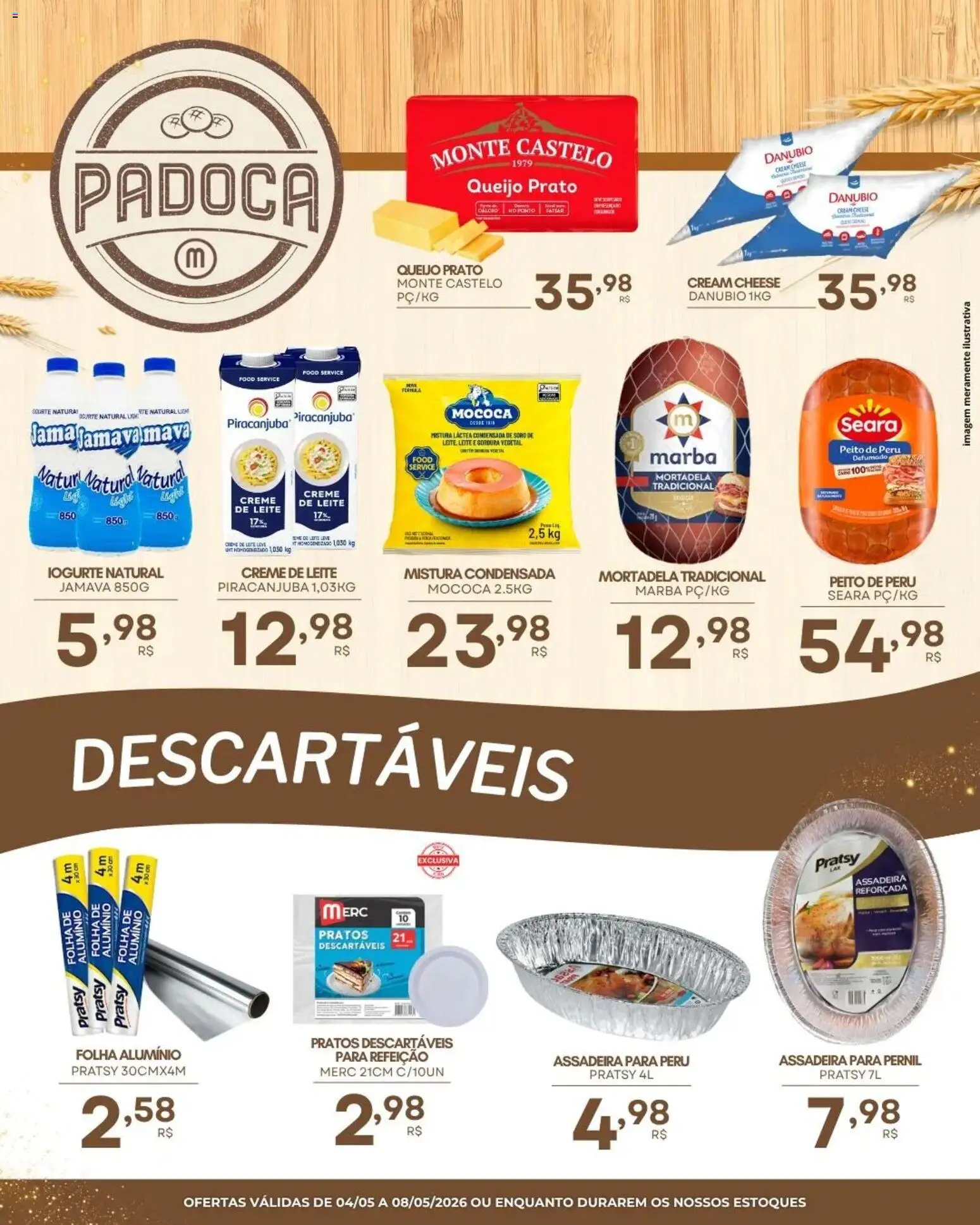 Mercadão Atacadista Folheto - válido de 04.05.2026 | Página: 4 | Produtos: Pernil, Queijo, Iogurte, Cream cheese