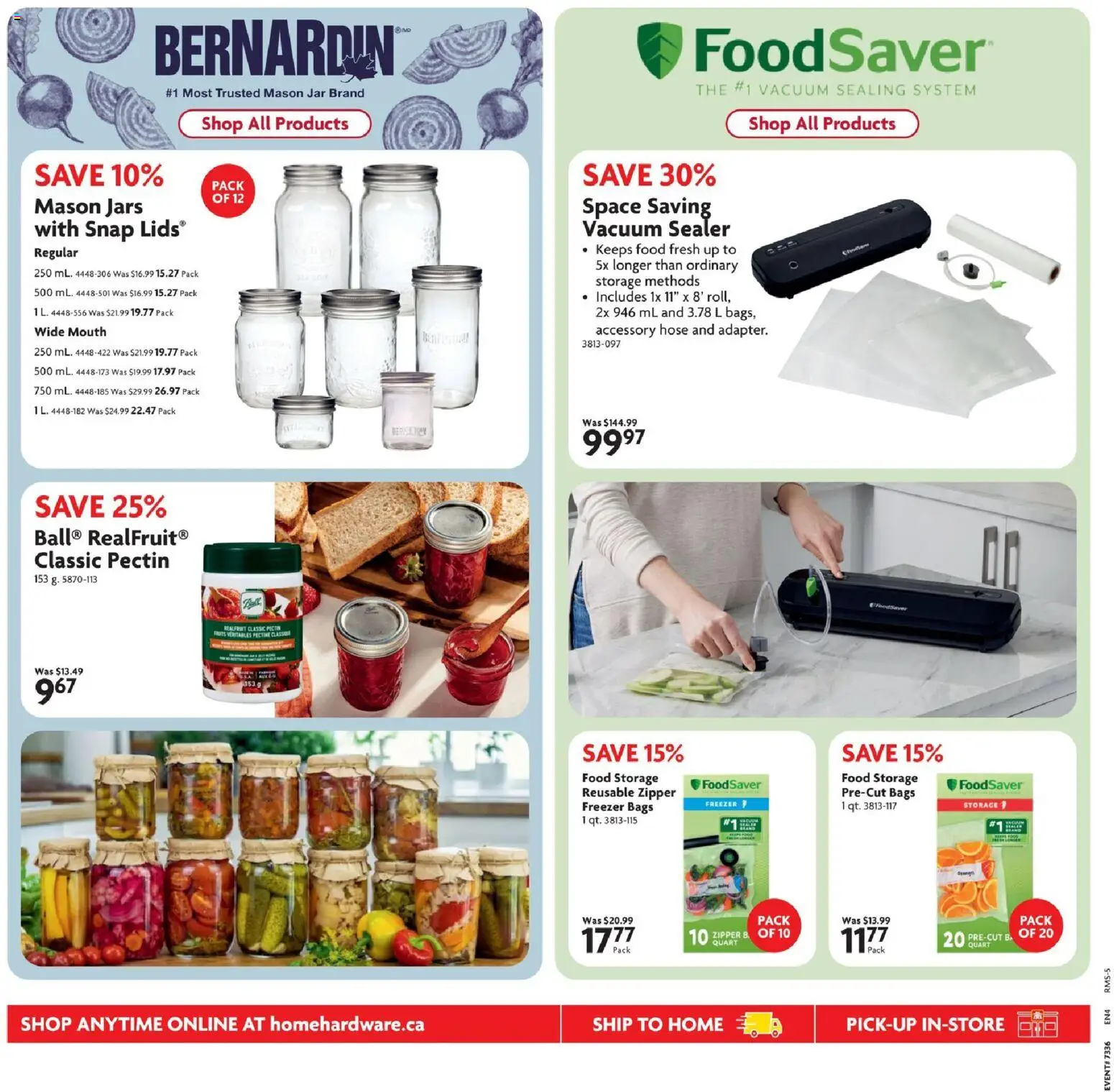 Home Hardware flyer valid from Sep 3, 2026 | Page: 5 | Products: Freezer, Vacuum sealer, Food